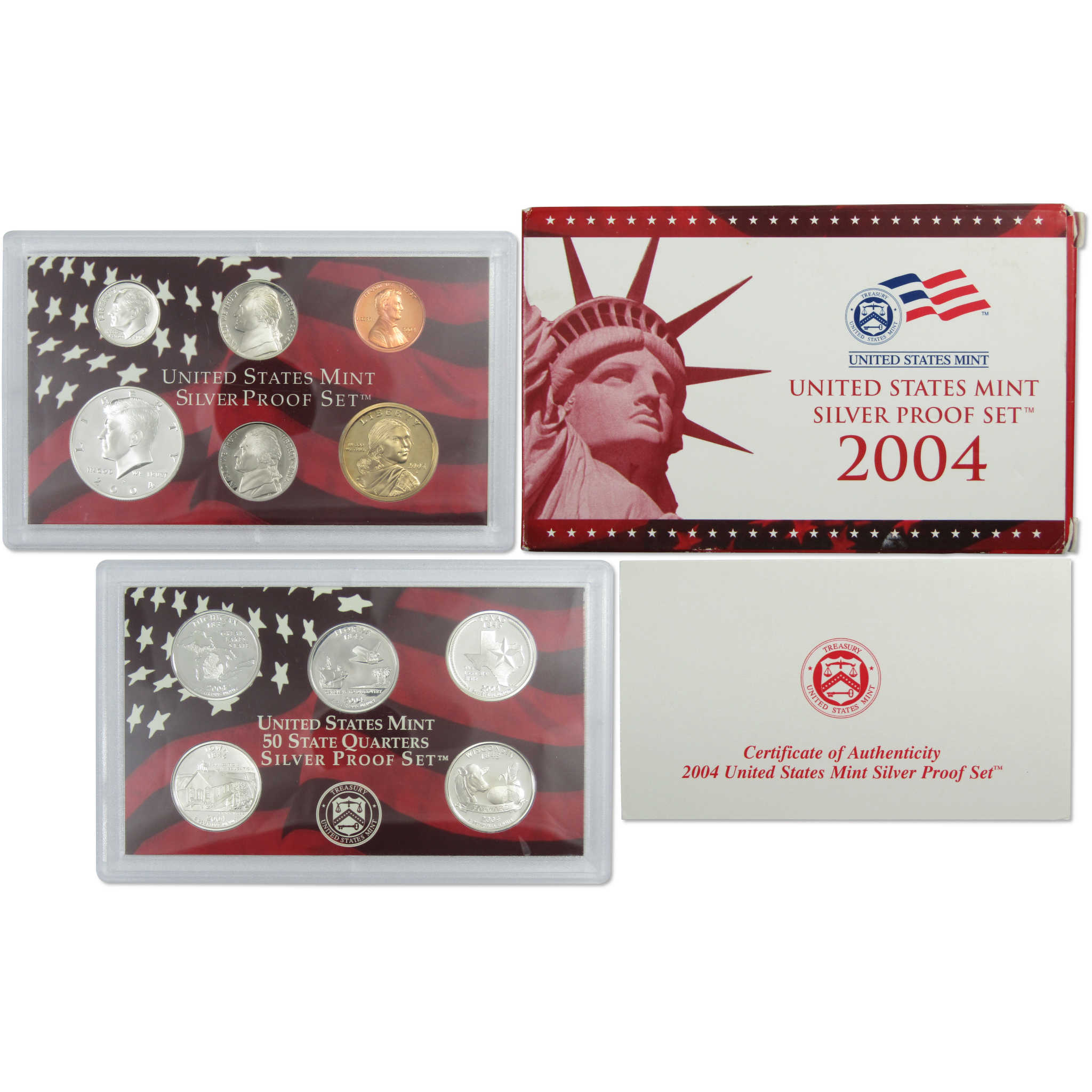 2004 Silver Proof Set U.S. Mint Original Government Packaging OGP COA
