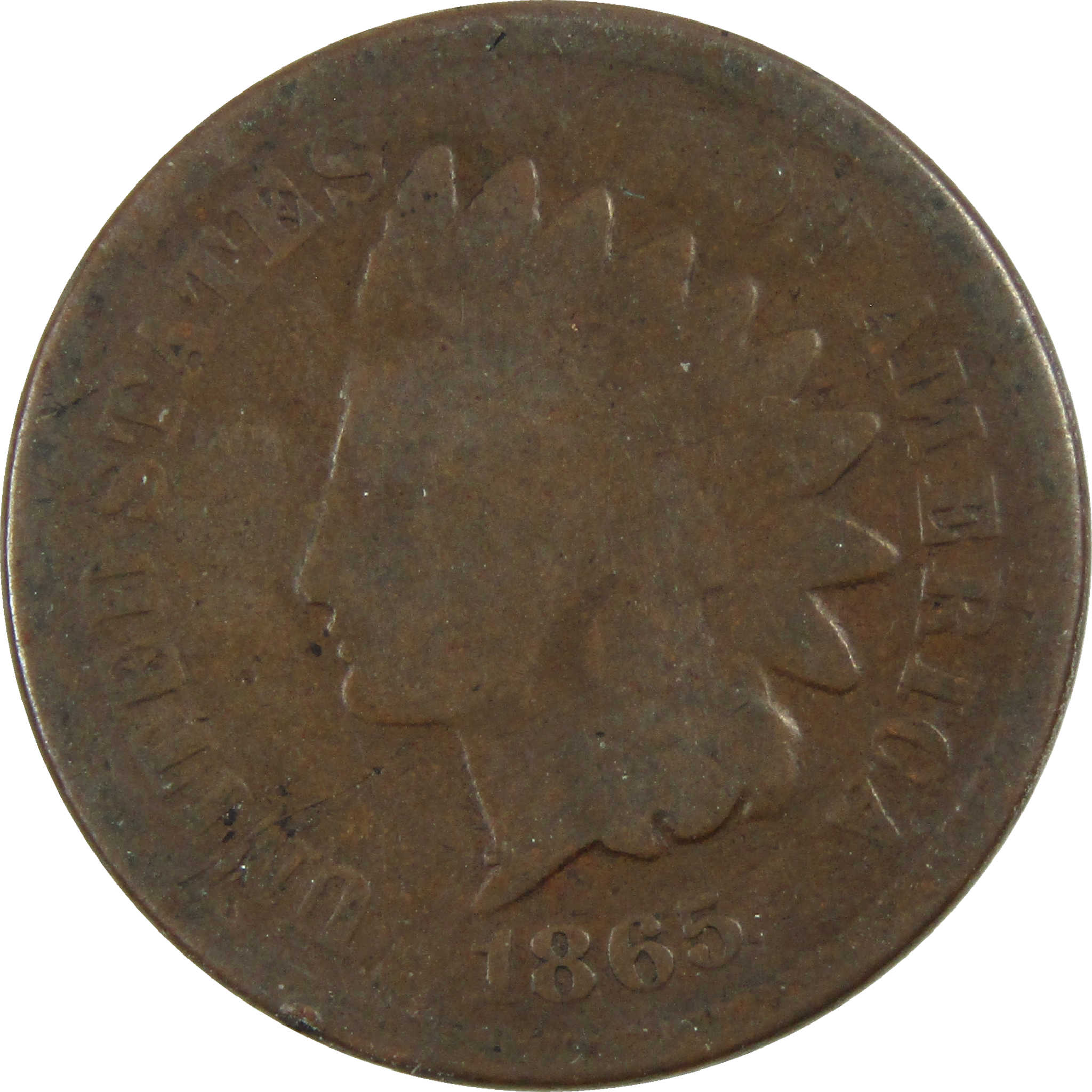 1865 Indian Head Cent G Good Penny 1c Coin SKU:I12316
