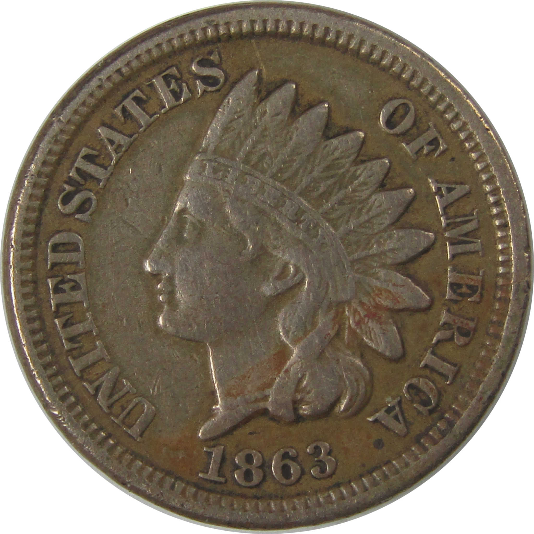 1863 Indian Head Cent VF Very Fine Details Penny 1c Coin SKU:I23253