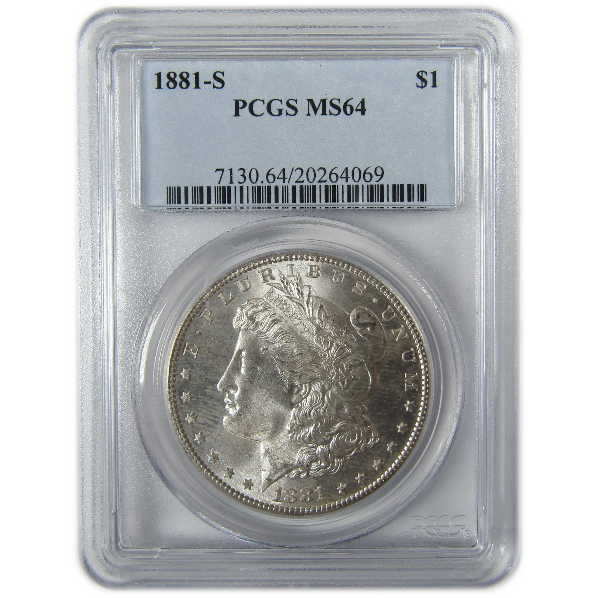1881 S Morgan Silver Dollar MS 64 PCGS Uncirculated $1 Coin SKU:CP928
