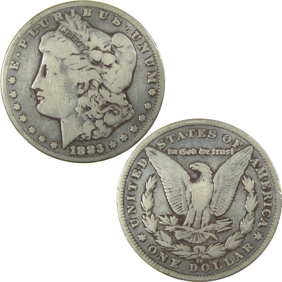 1883 CC Morgan Silver Dollar VG Very Good Details $1 Coin SKU:CP1728