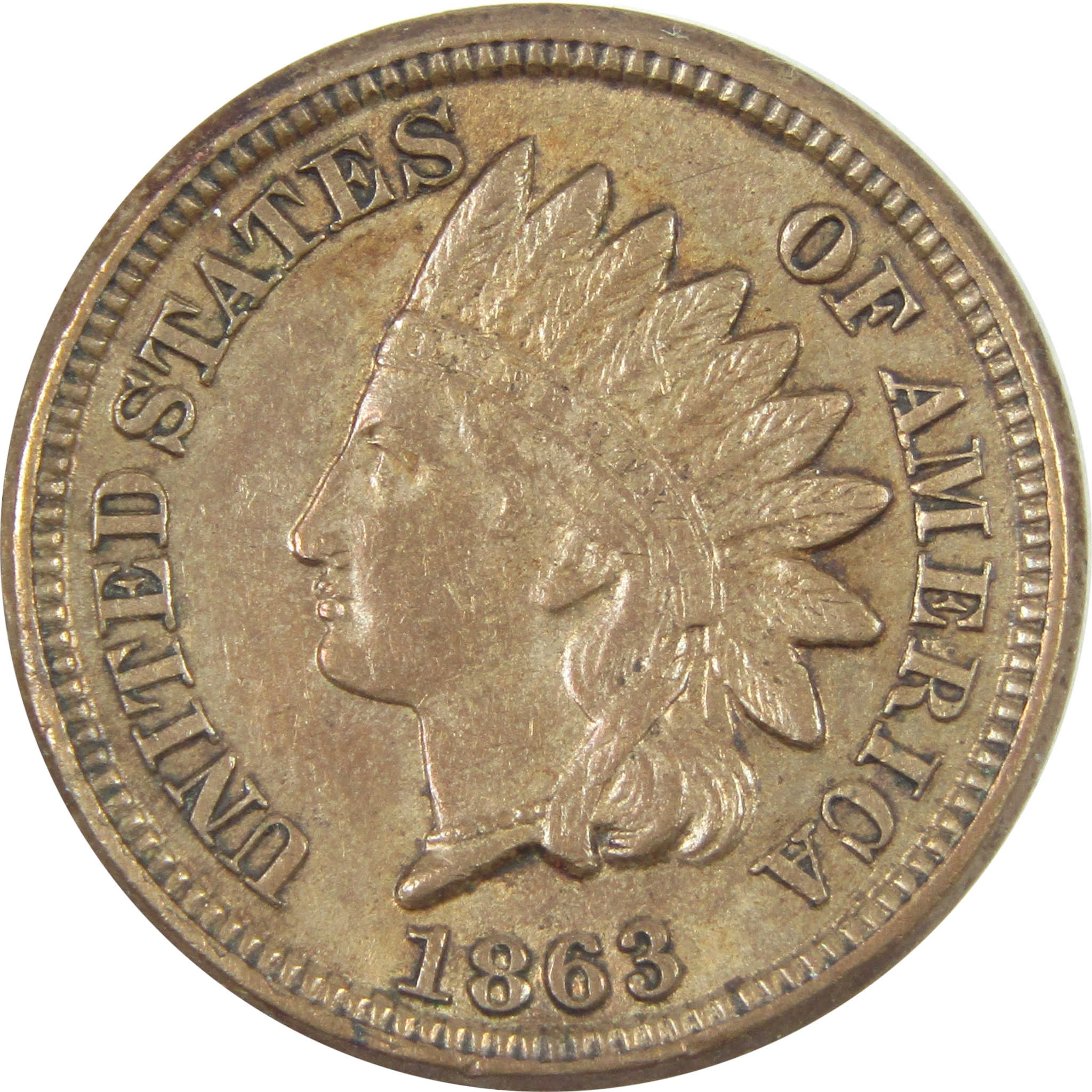 1863 Indian Head Cent AU About Uncirculated Copper-Nickel SKU:I15176