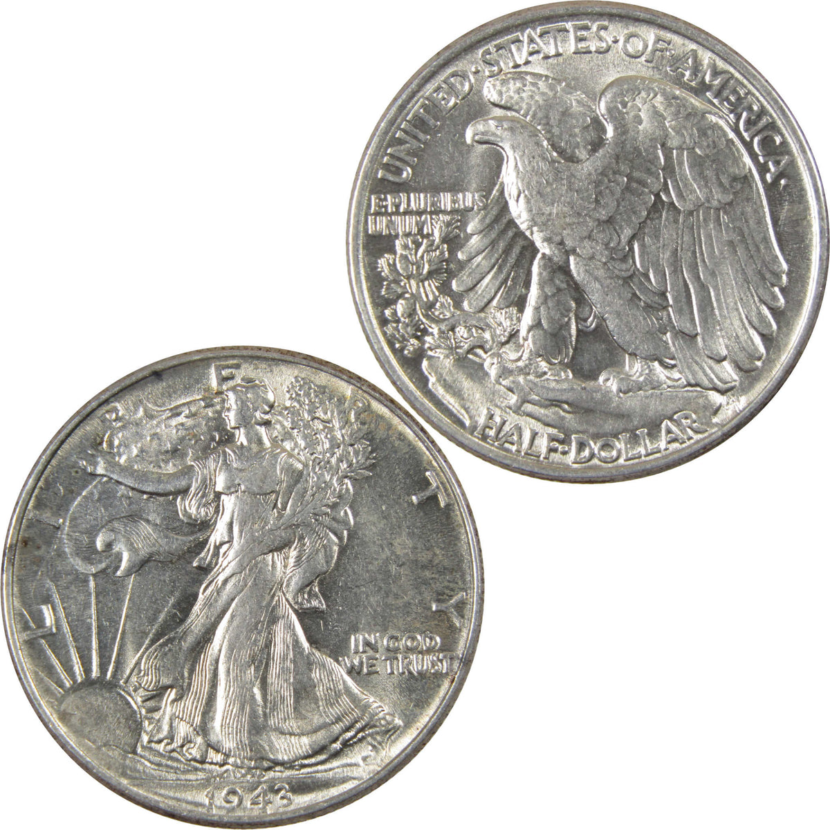 1943 Liberty Walking Silver 50c Borderline Uncirculated SKU:I28684