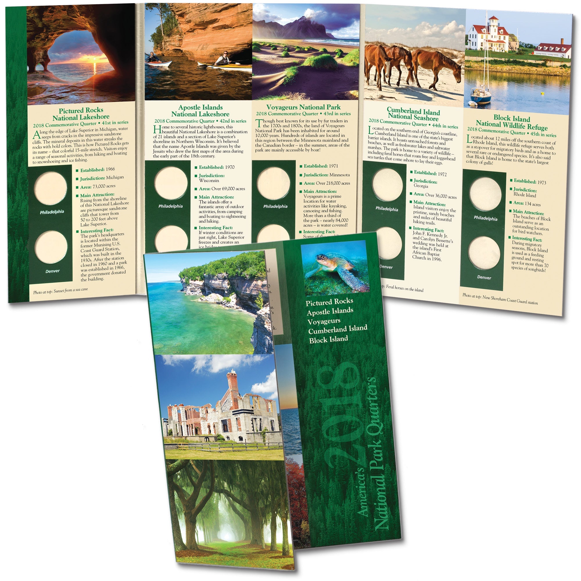 2018 America's National Park Quarter Series Colorful Folder Littleton