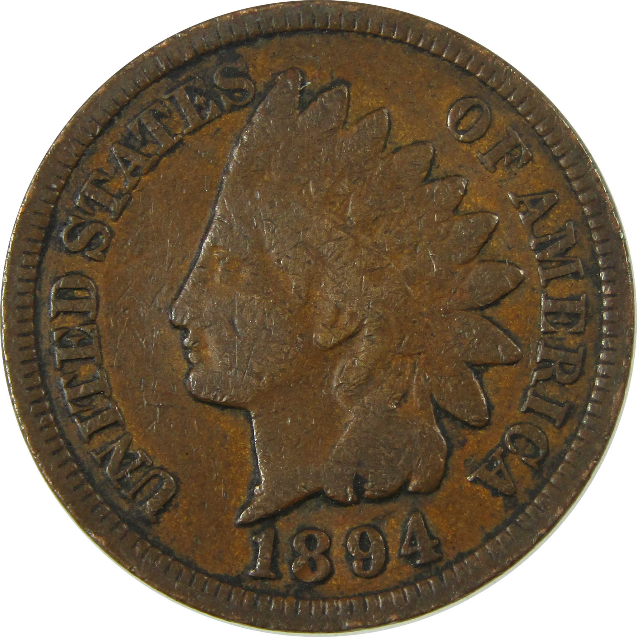 1894 Indian Head Cent VG Very Good Penny 1c Coin SKU:I26537