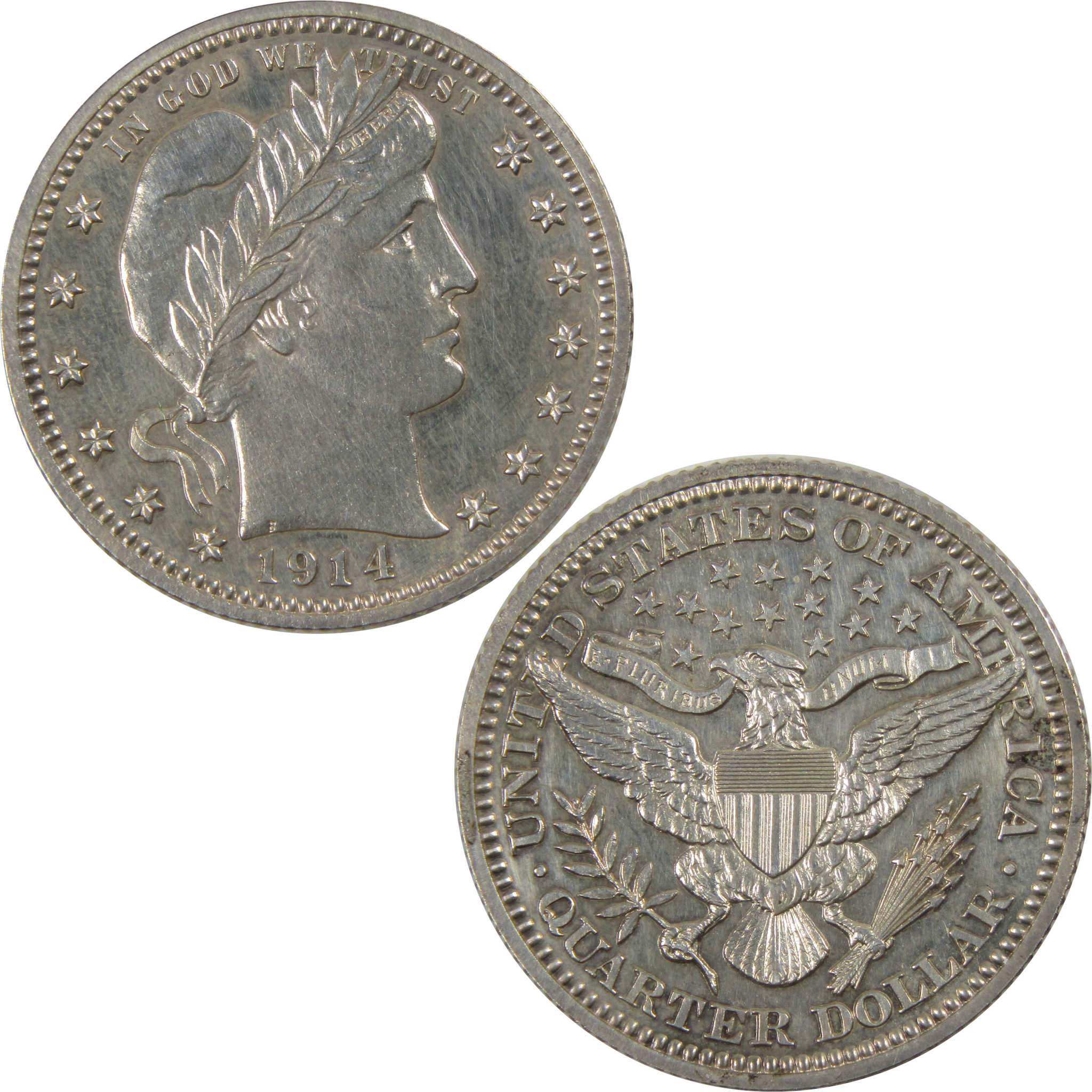 1914 Barber Quarter Choice Proof 90% Silver 25c Coin SKU:I7785