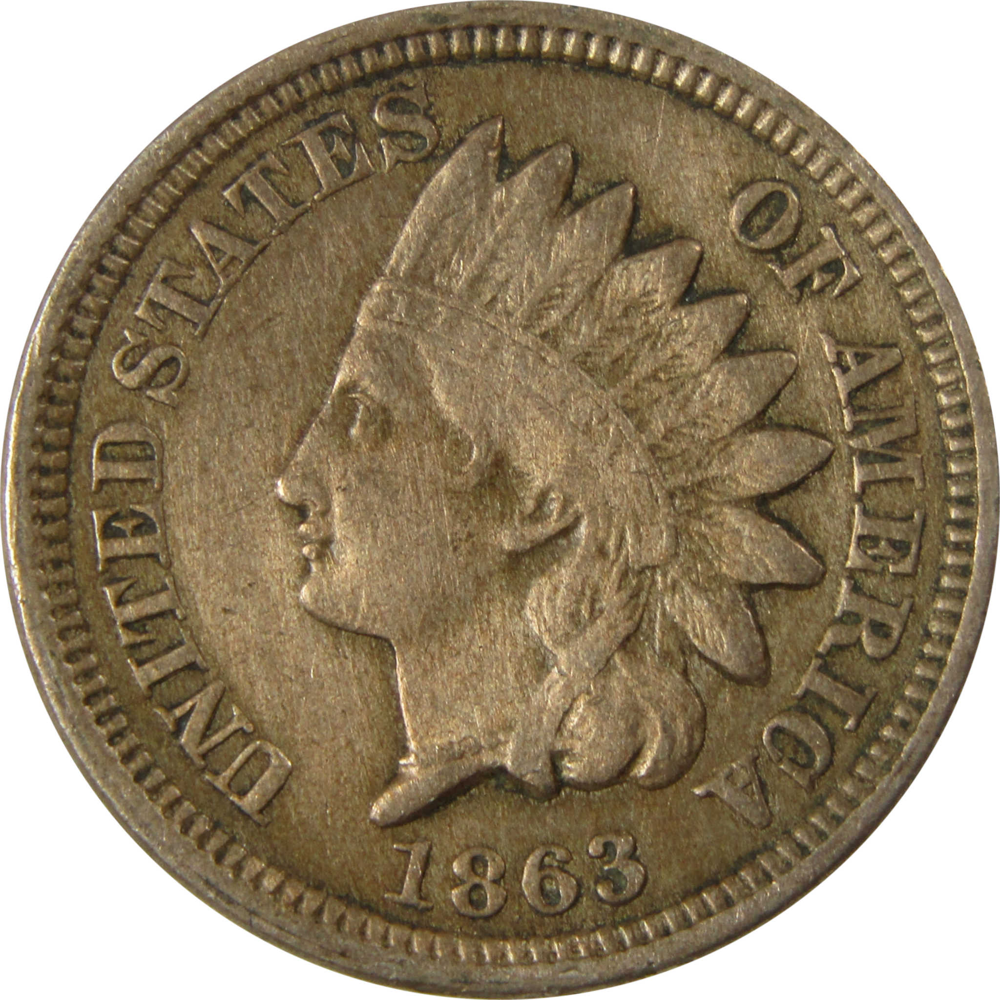 1863 Indian Head Cent VF Very Fine Details Penny 1c Coin SKU:CP1173