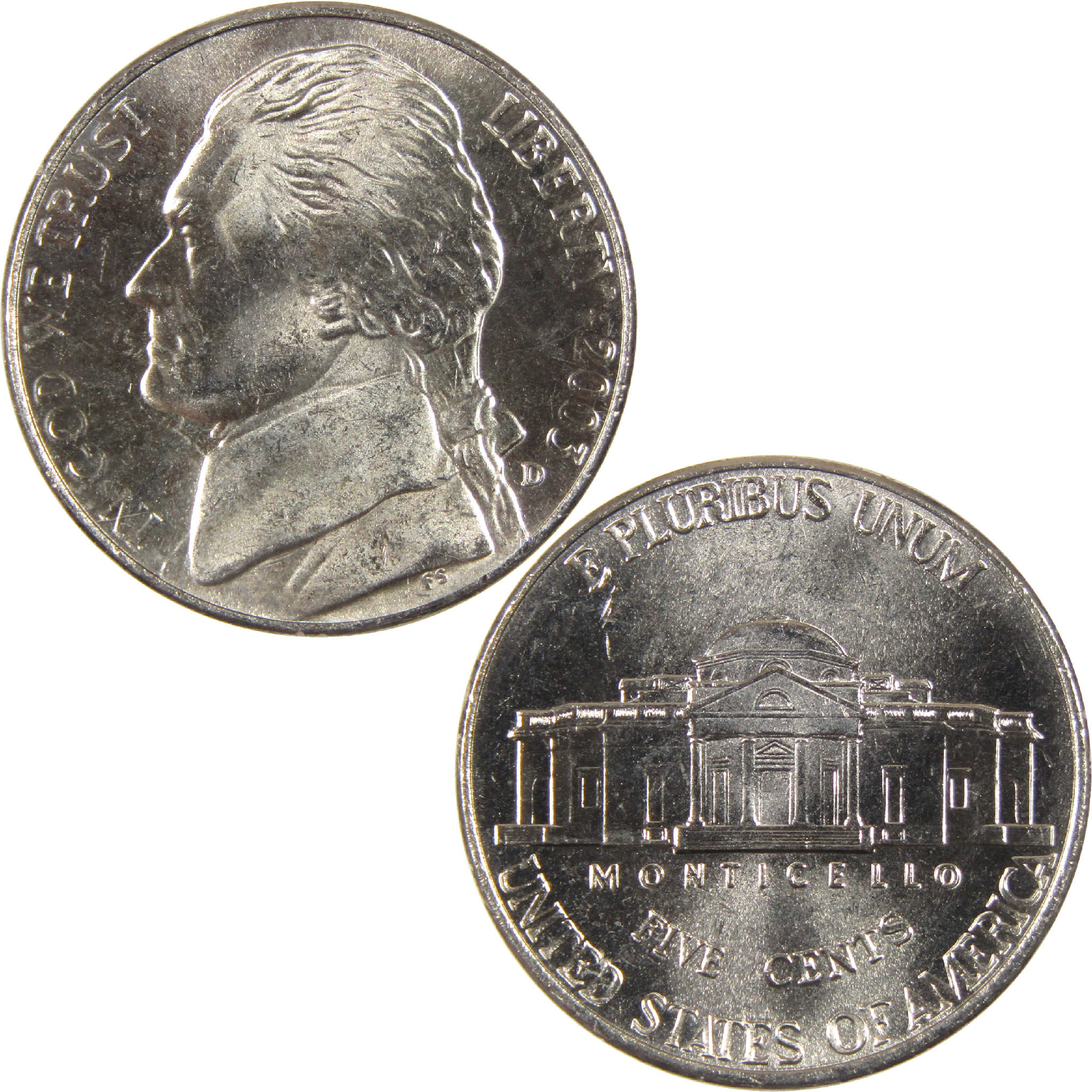 2003 D Jefferson Nickel Uncirculated 5c Coin