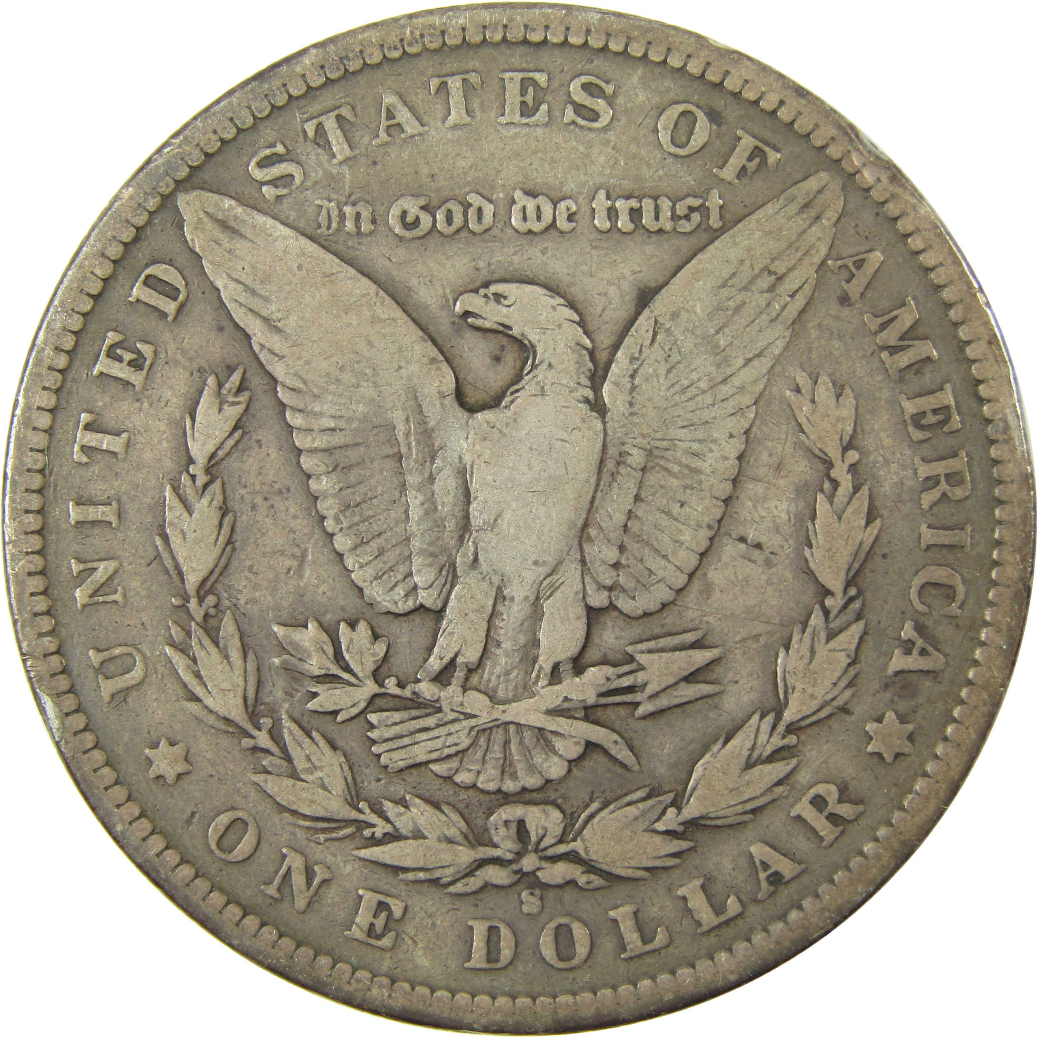 1896 S Morgan Silver Dollar VG Very Good $1 Coin SKU:CP1638
