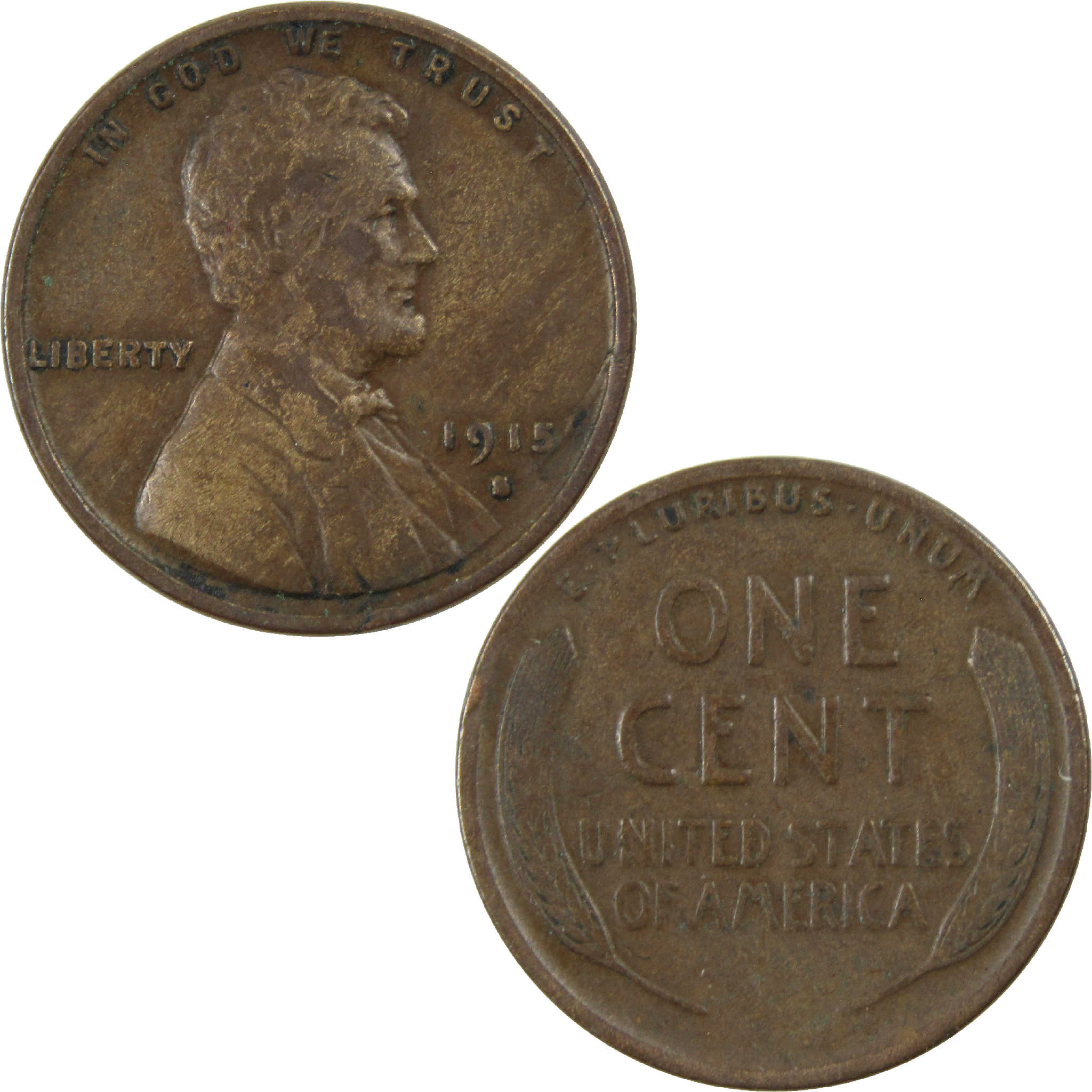 1915 S Lincoln Wheat Cent VF Very Fine Penny 1c Coin SKU:I12203