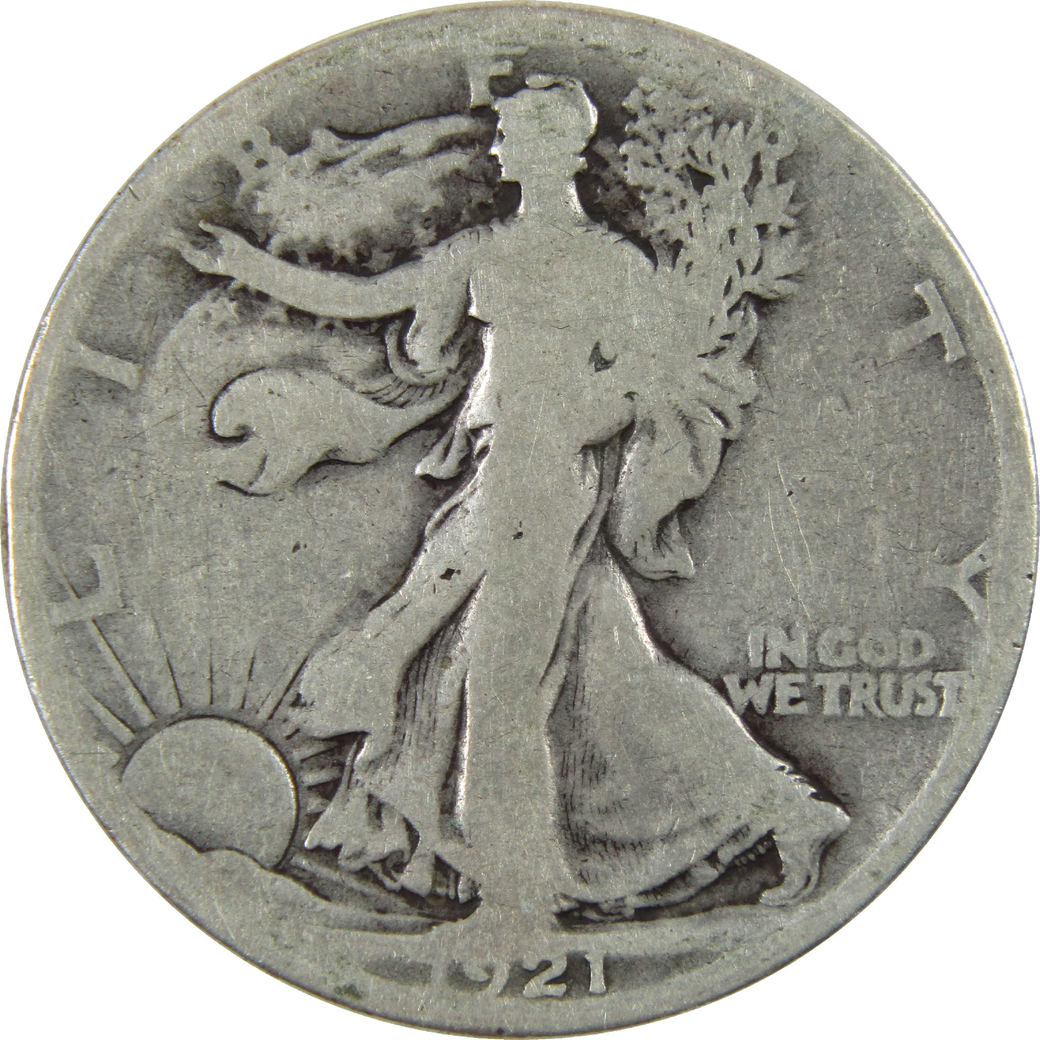 1921 S Liberty Walking Half Dollar AG About Good Silver 50c SKU:I11876