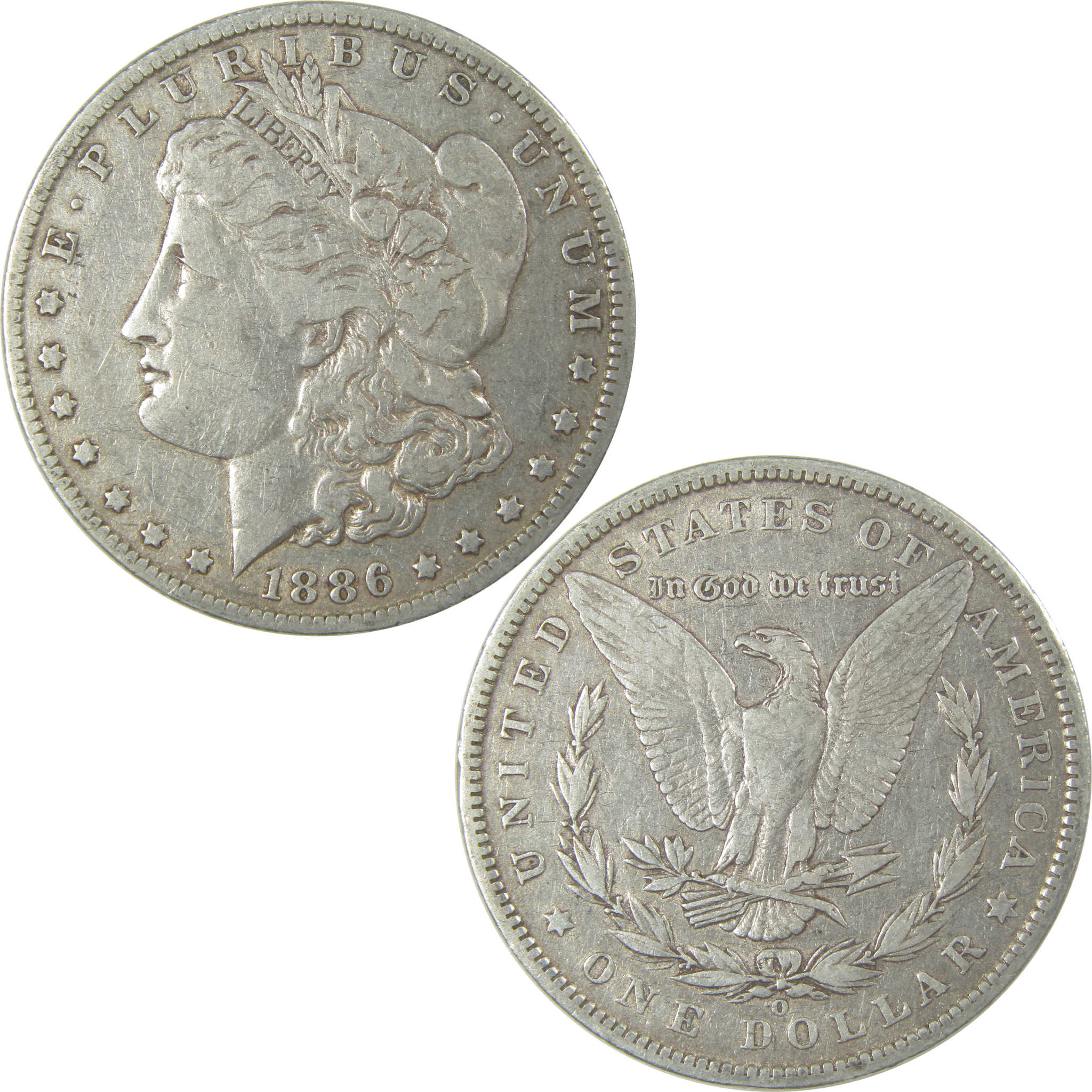 1886 O E on Reverse Morgan Dollar VF Very Fine Silver SKU:I20272 - Morgan coin - Morgan silver dollar - Morgan silver dollar for sale - Profile Coins &amp; Collectibles