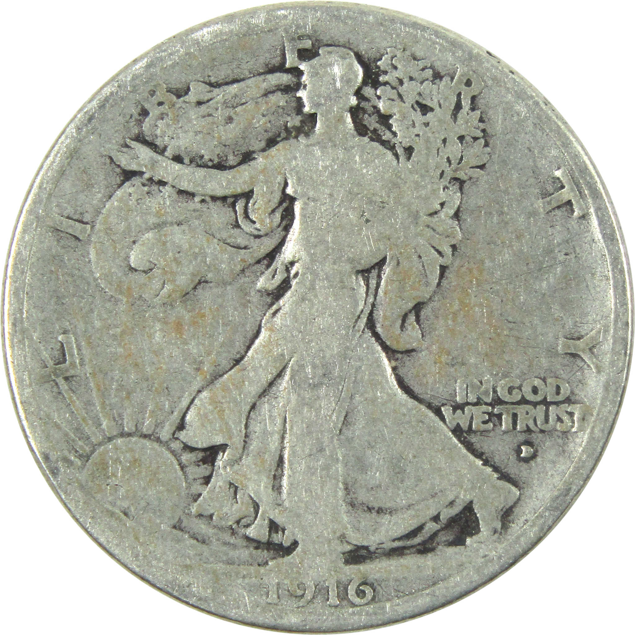 1916 D Liberty Walking Half Dollar AG About Good Silver 50c SKU:I14785