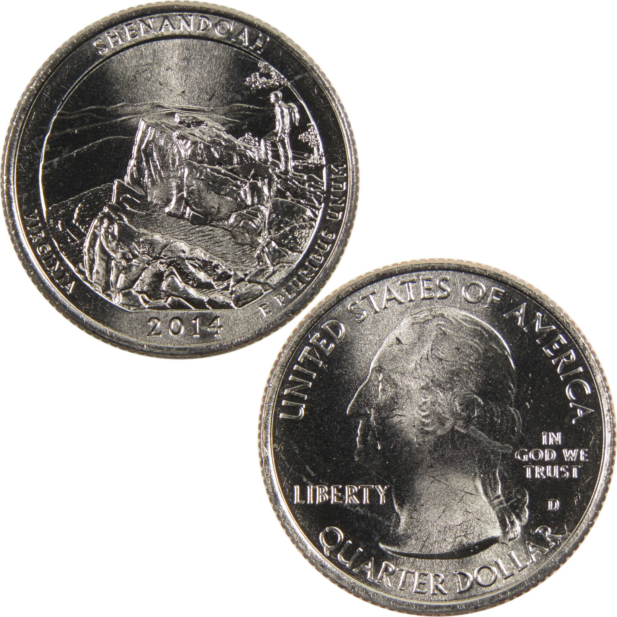 2014 D Shenandoah National Park Quarter BU Uncirculated Clad 25c Coin