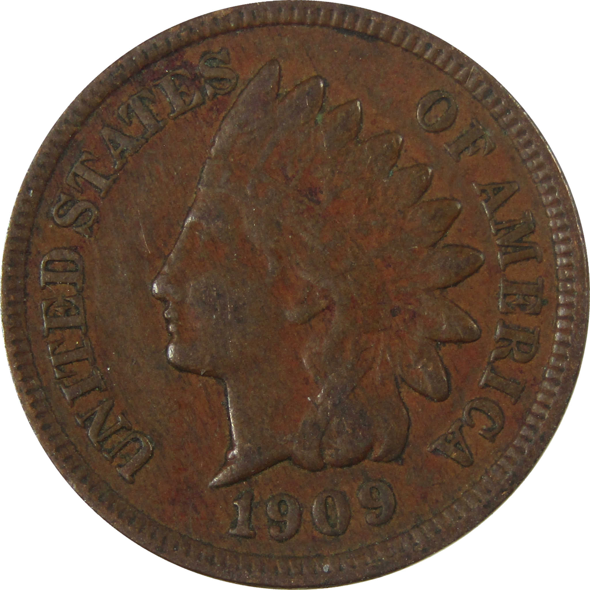 1909 Indian Head Cent VF Very Fine Penny 1c Coin SKU:I27007