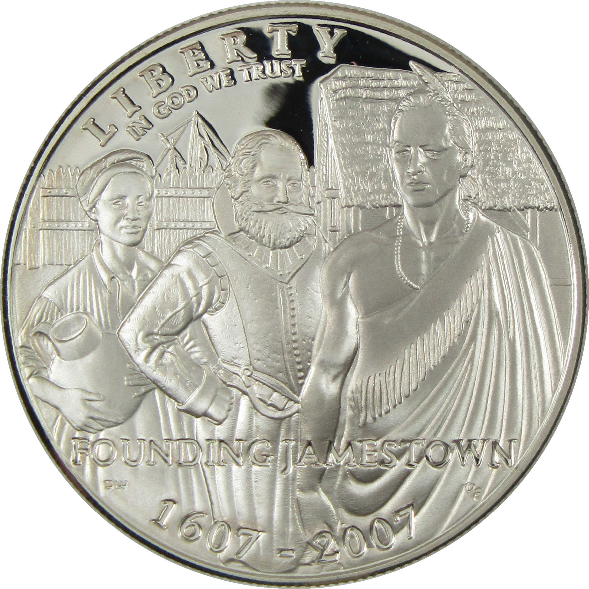 2007 P Jamestown 400th Anniversary Commemorative Silver Dollar Proof