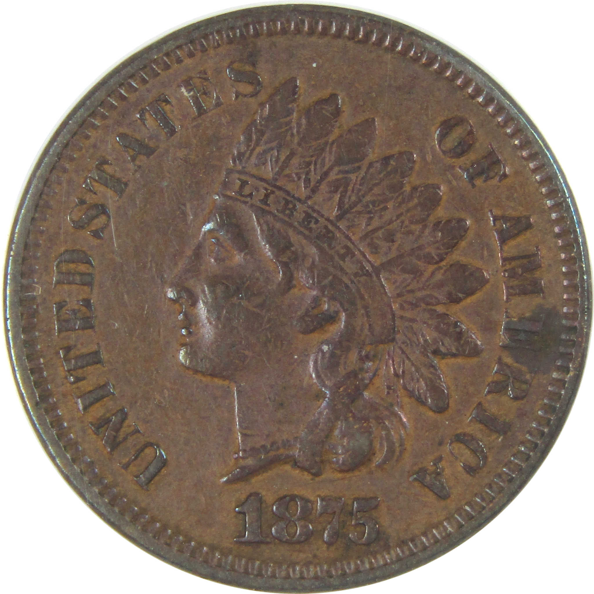 1875 Indian Head Cent EF 40 Details ANACS Penny 1c Coin SKU:I16082