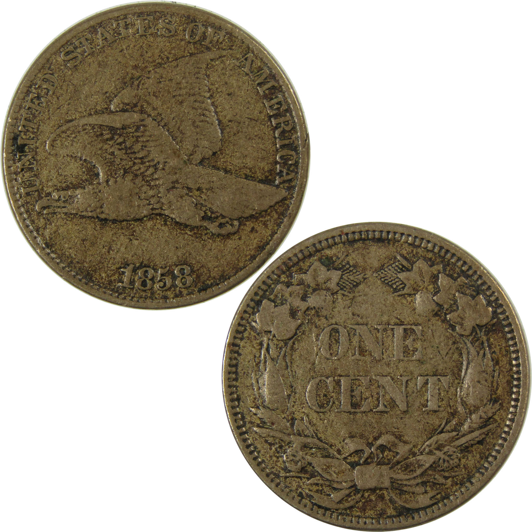 1858 Large Letters Flying Eagle Cent VF Very Fine Penny SKU:I26596
