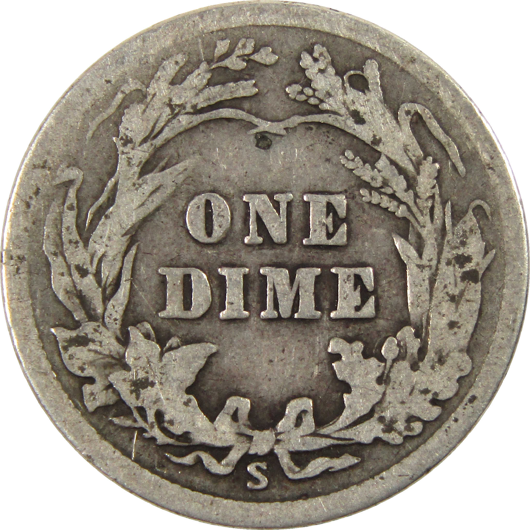 1916 S Barber Dime AG About Good Silver 10c Coin