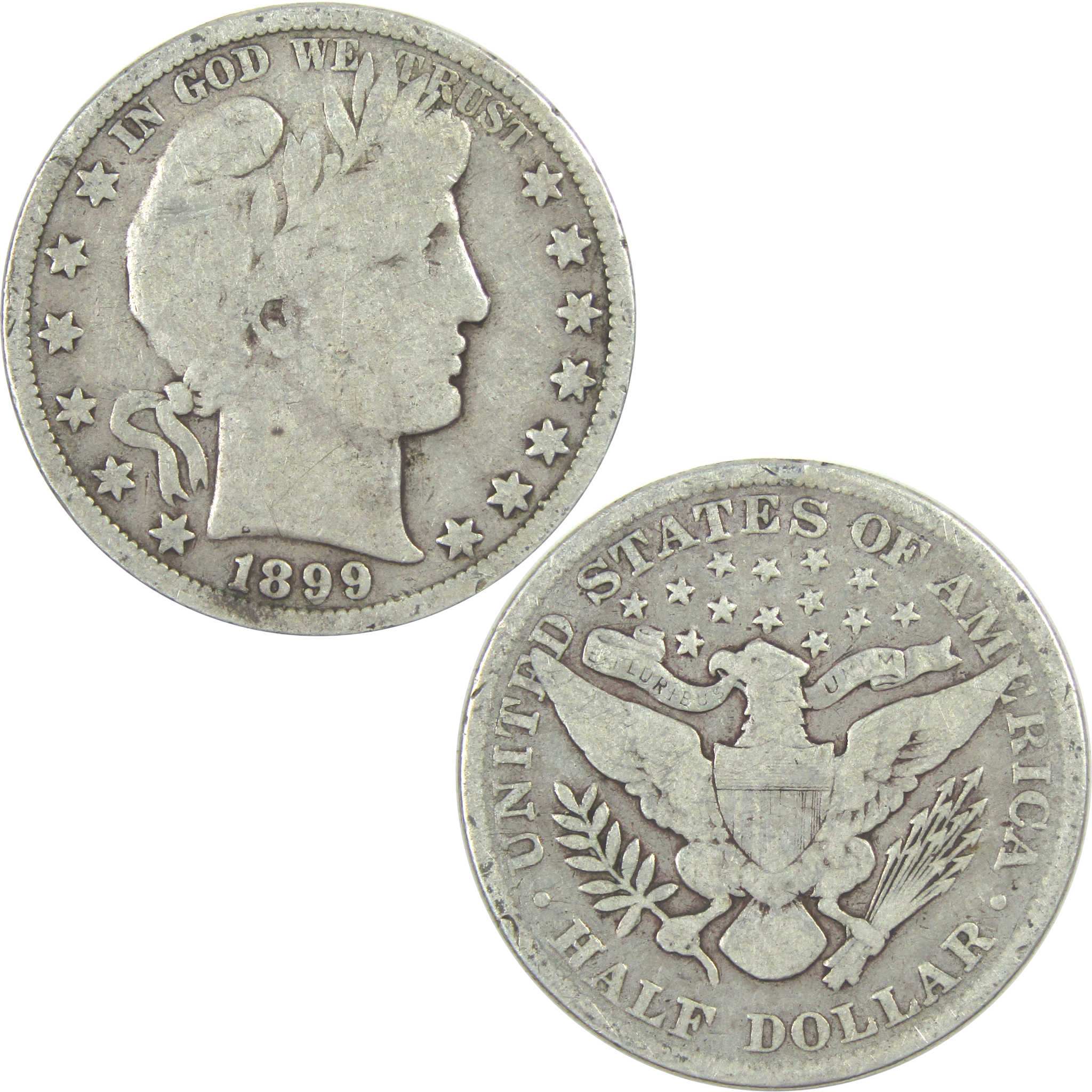 1899 Barber Half Dollar VG Very Good Silver 50c Coin SKU:I15564