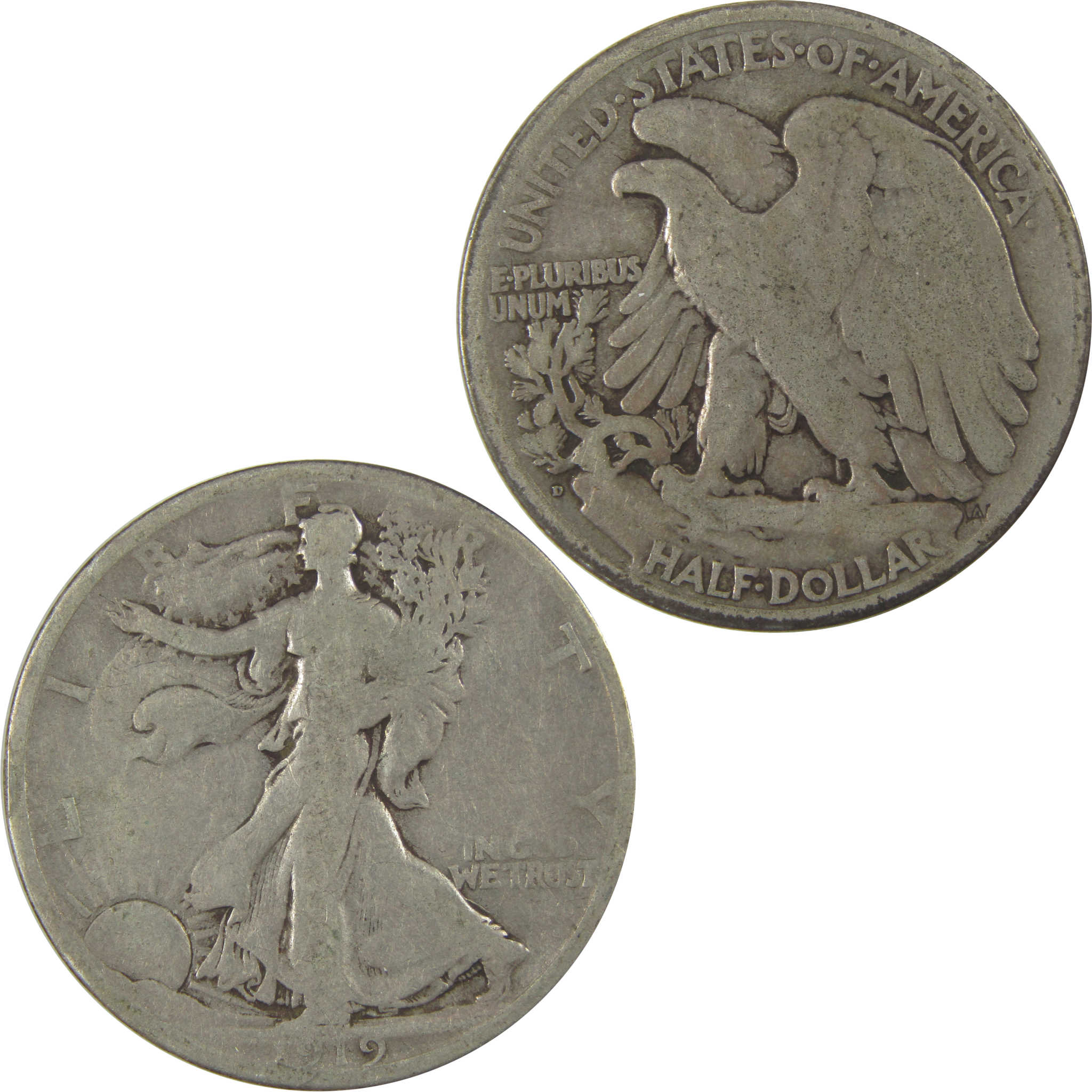 1919 D Liberty Walking Half Dollar VG Very Good Silver SKU:I20070