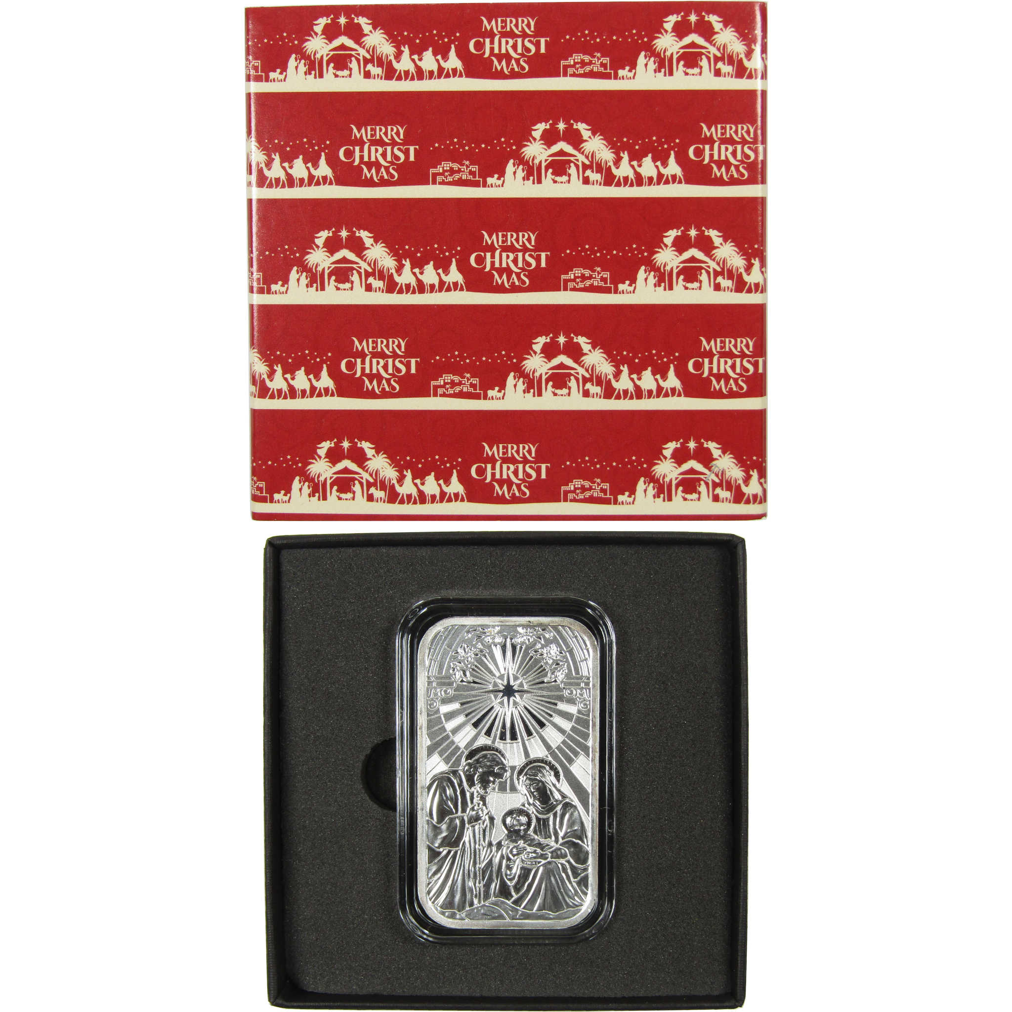 2025 Mary Joseph and Baby Jesus Nativity 1 oz .999 Silver Bar with Box