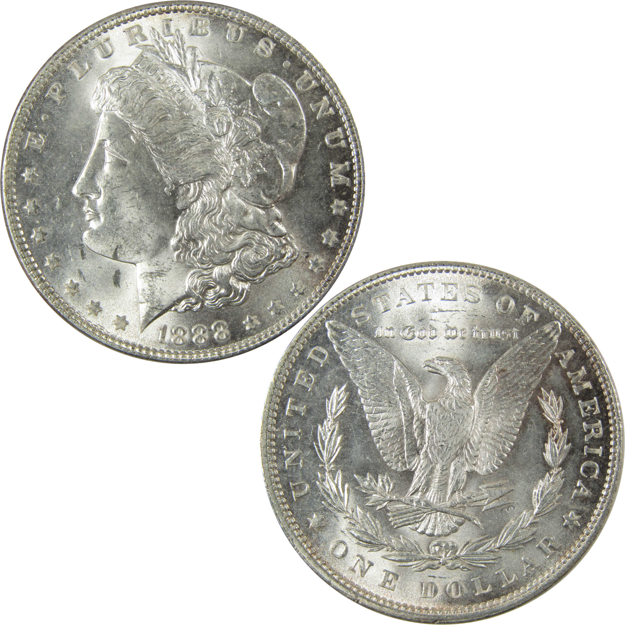 1888 Morgan Silver Dollar Uncirculated Mint State $1 Coin SKU:I28244