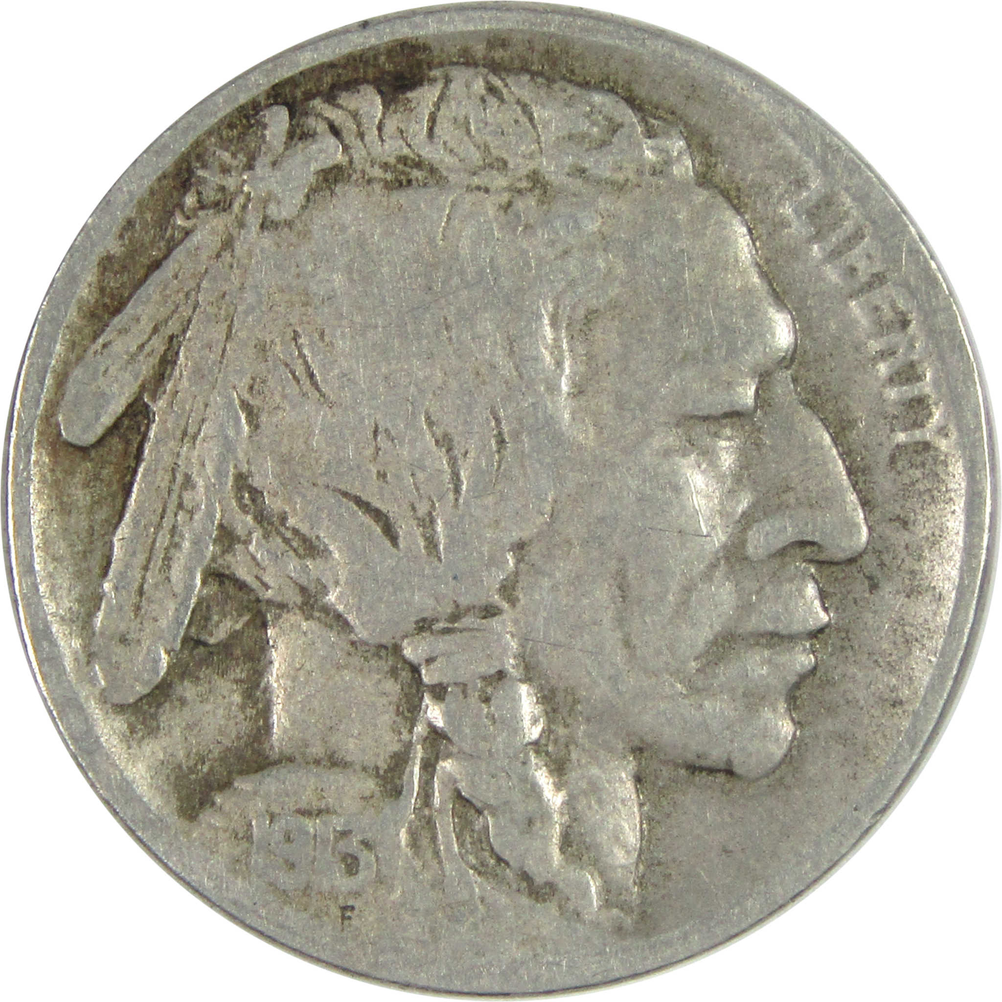 1913 D Type 1 Indian Head Buffalo Nickel F Fine 5c Coin SKU:CPC8629