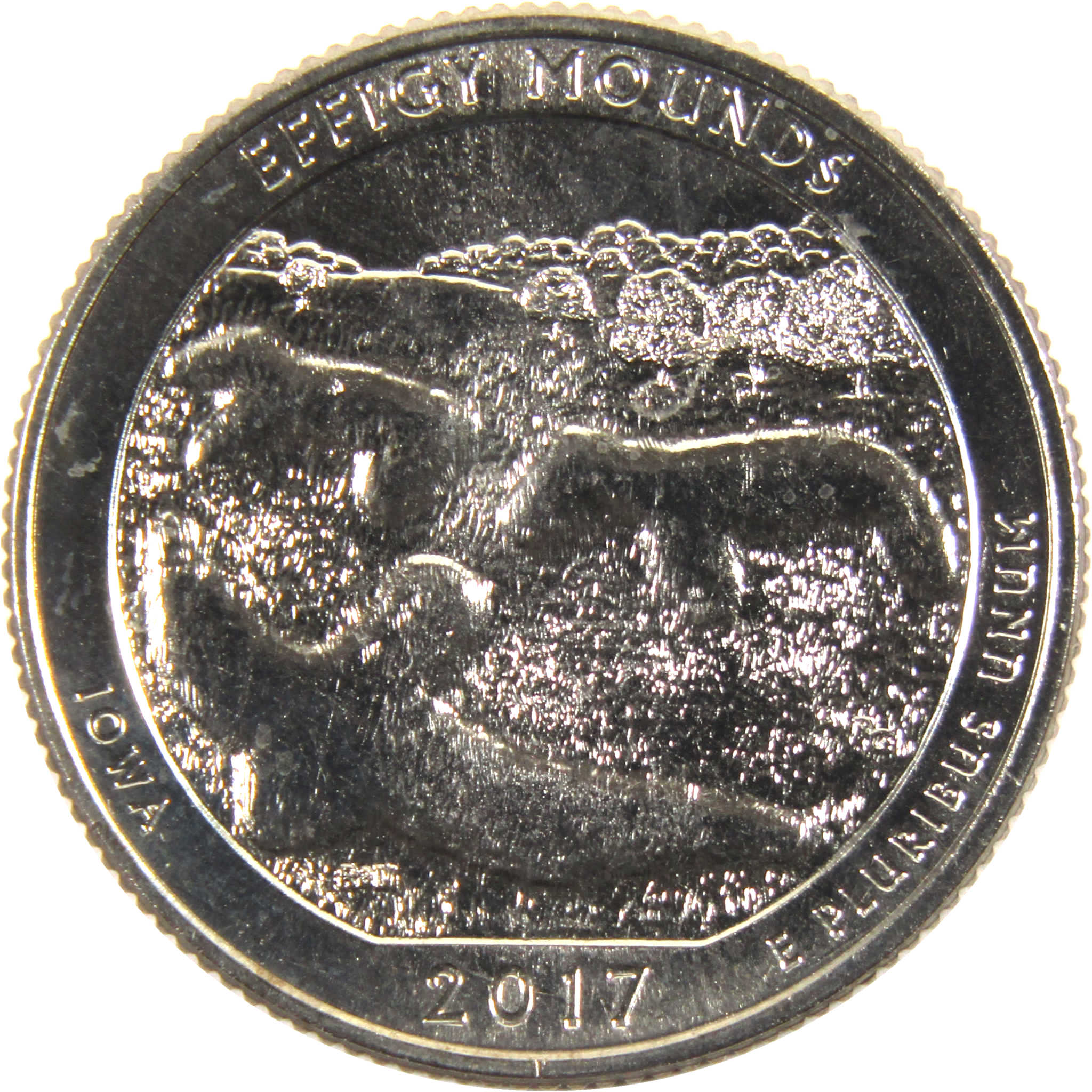 2017 S Effigy Mounds National Park Quarter BU Uncirculated Clad Coin