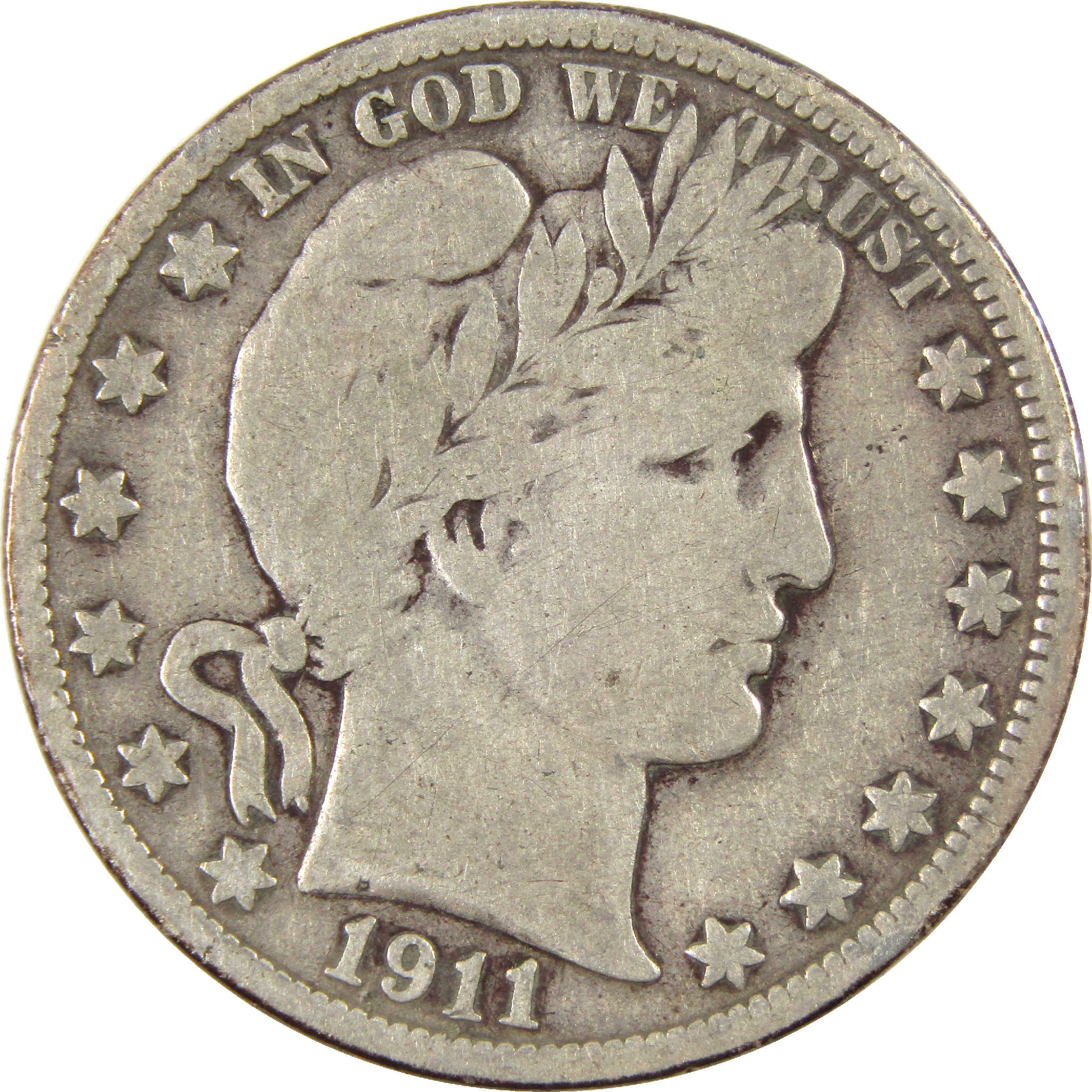 1911 D Barber Half Dollar VG Very Good Silver 50c Coin