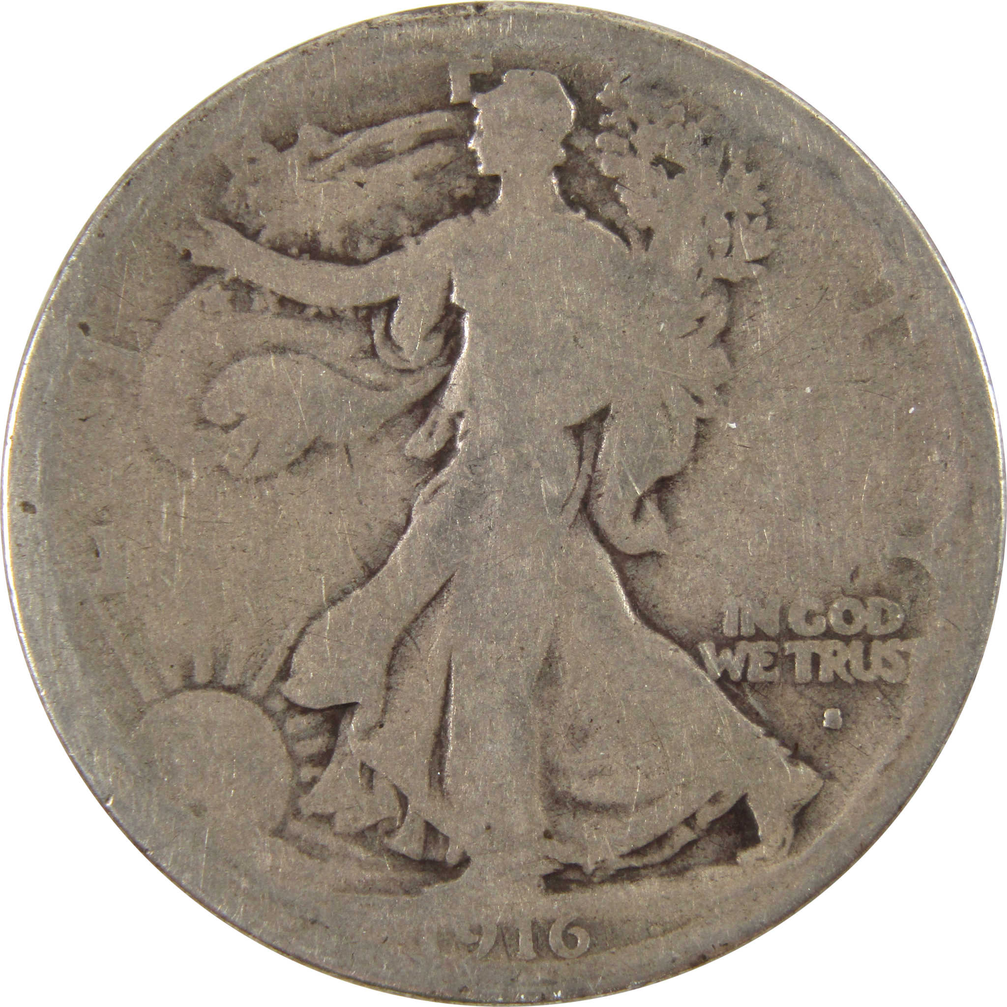 1916 S Liberty Walking Half Dollar AG About Good 90% Silver SKU:I9904
