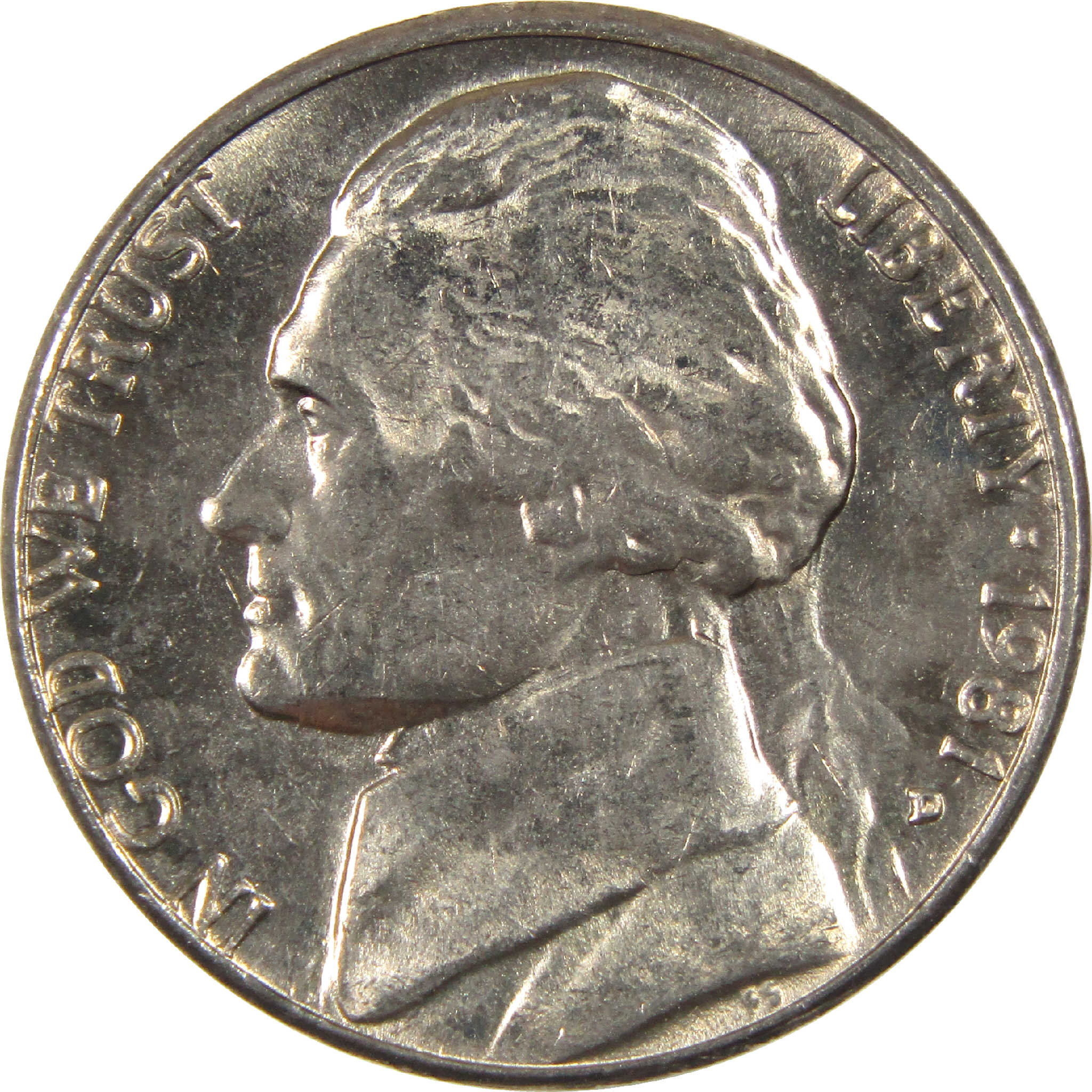 1981 D Jefferson Nickel Uncirculated 5c Coin