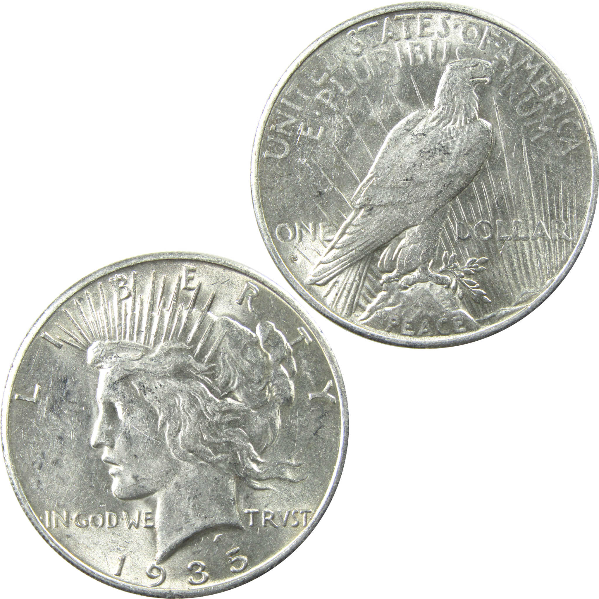 1935 S Peace Dollar AU About Uncirculated Silver $1 Coin SKU:I13633