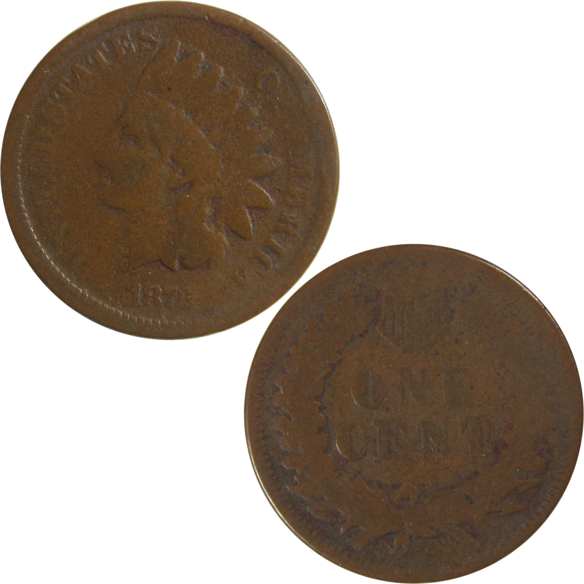 1872 Indian Head Cent AG About Good Penny 1c Coin SKU:I22740