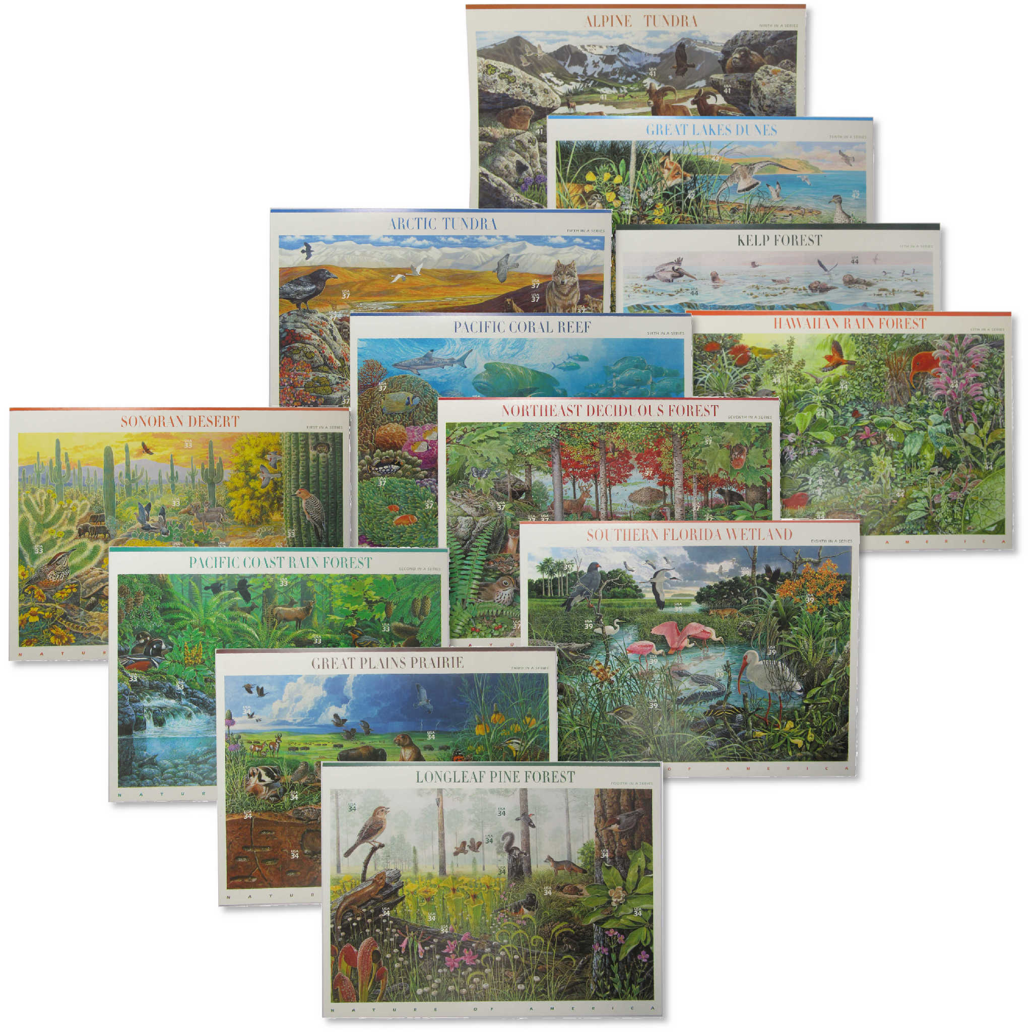 1999-2010 Nature of America 12-Sheet Stamp Collection