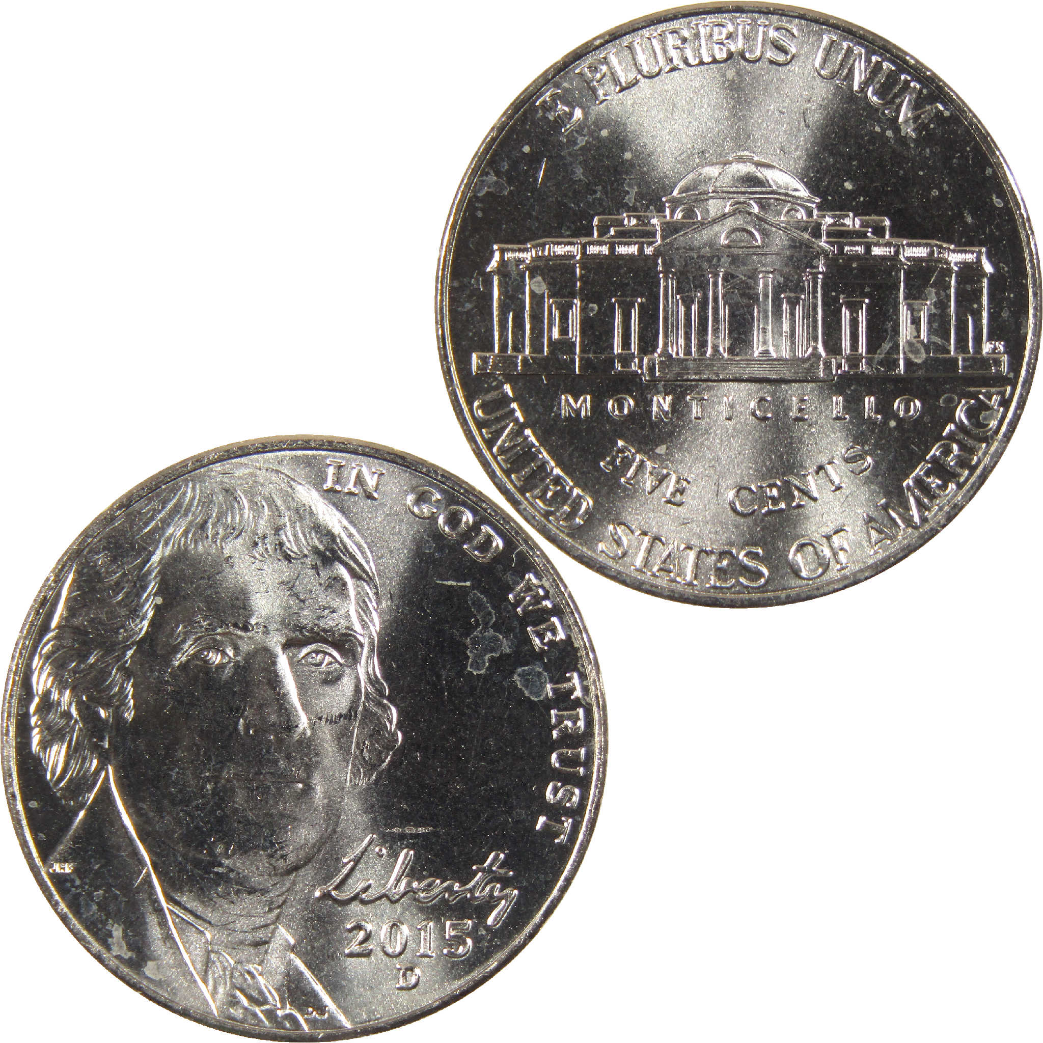 2015 D Jefferson Nickel BU Uncirculated 5c Coin