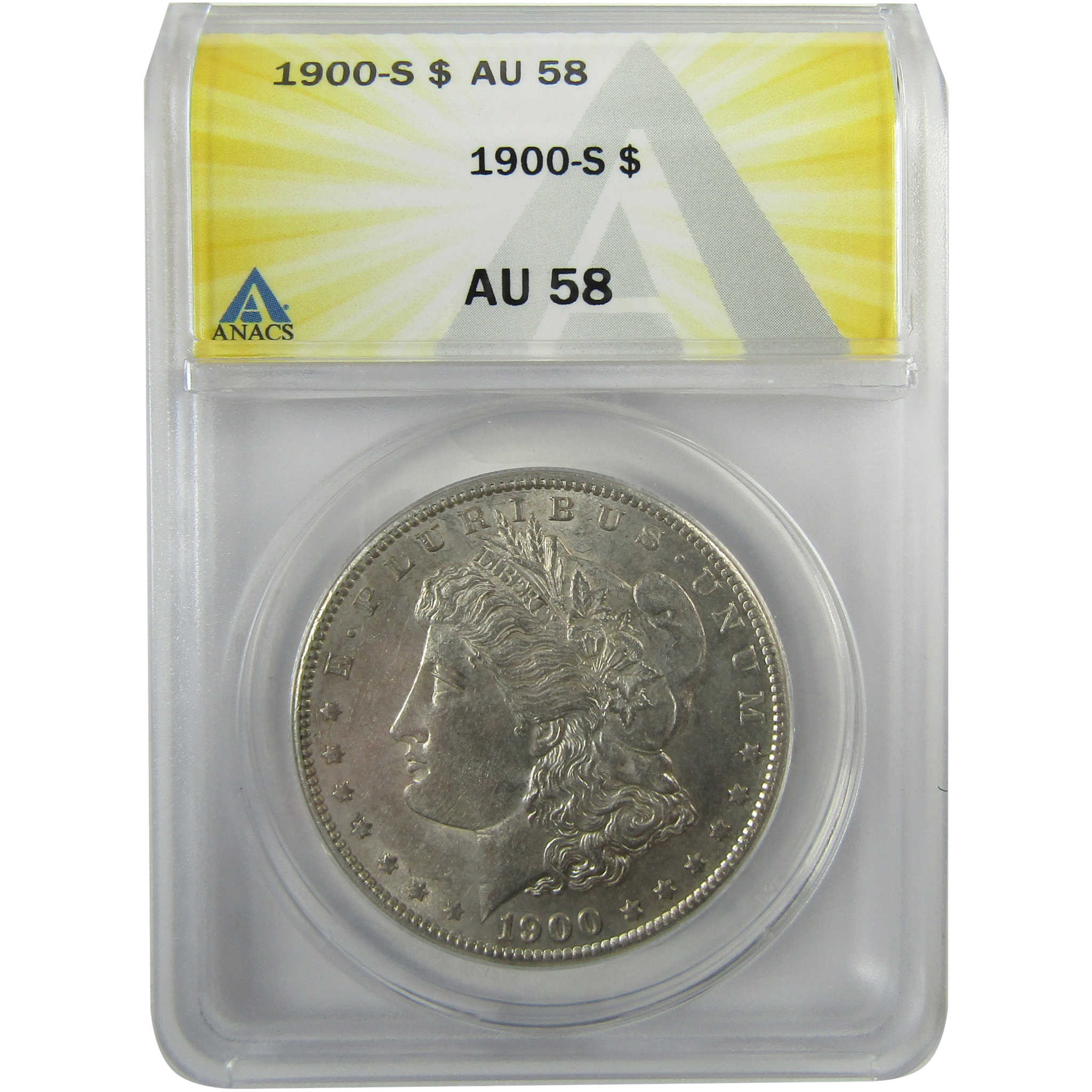 1900 S Morgan Silver Dollar AU 58 ANACS $1 Coin Collectible SKU:I28052