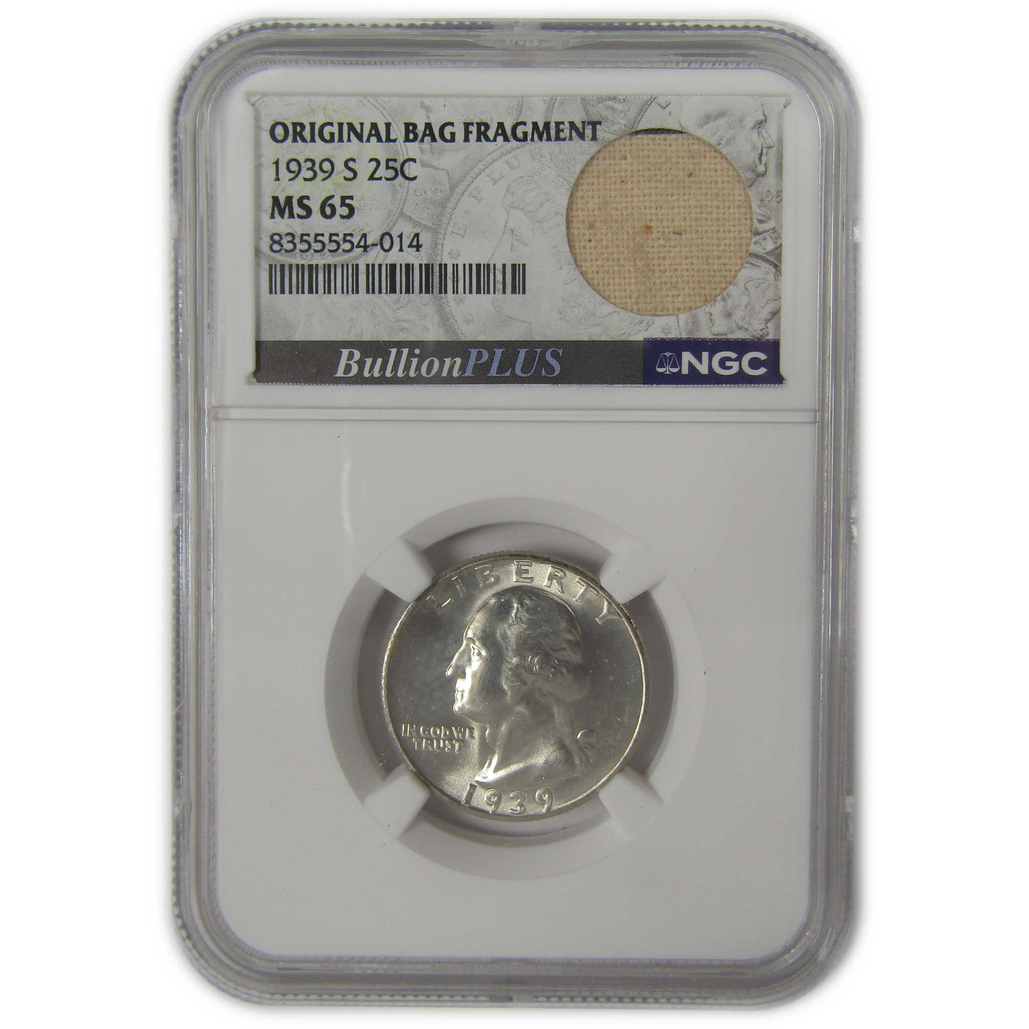 1939 S Washington Quarter MS 65 NGC Original Bag Fragment SKU:I22596