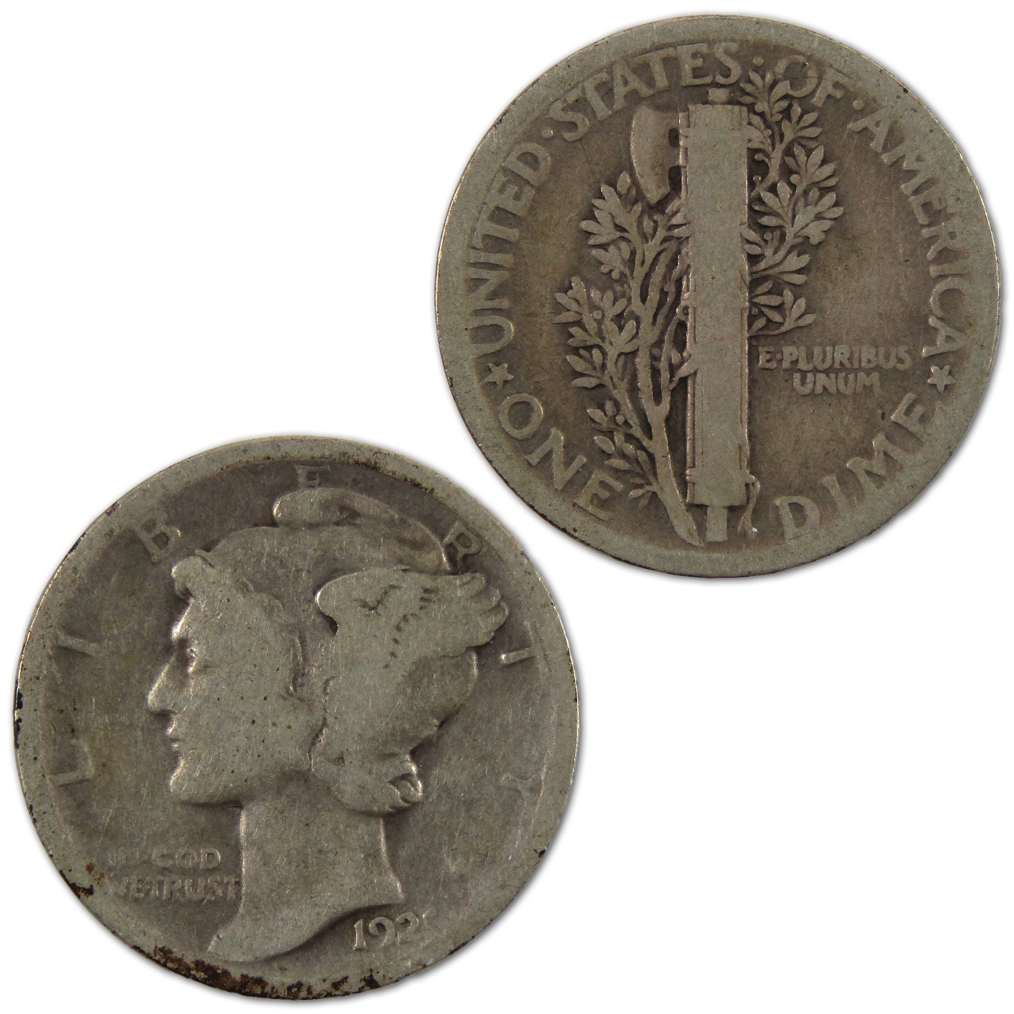 1921 Mercury Dime G Good Silver 10c Coin SKU:I10526