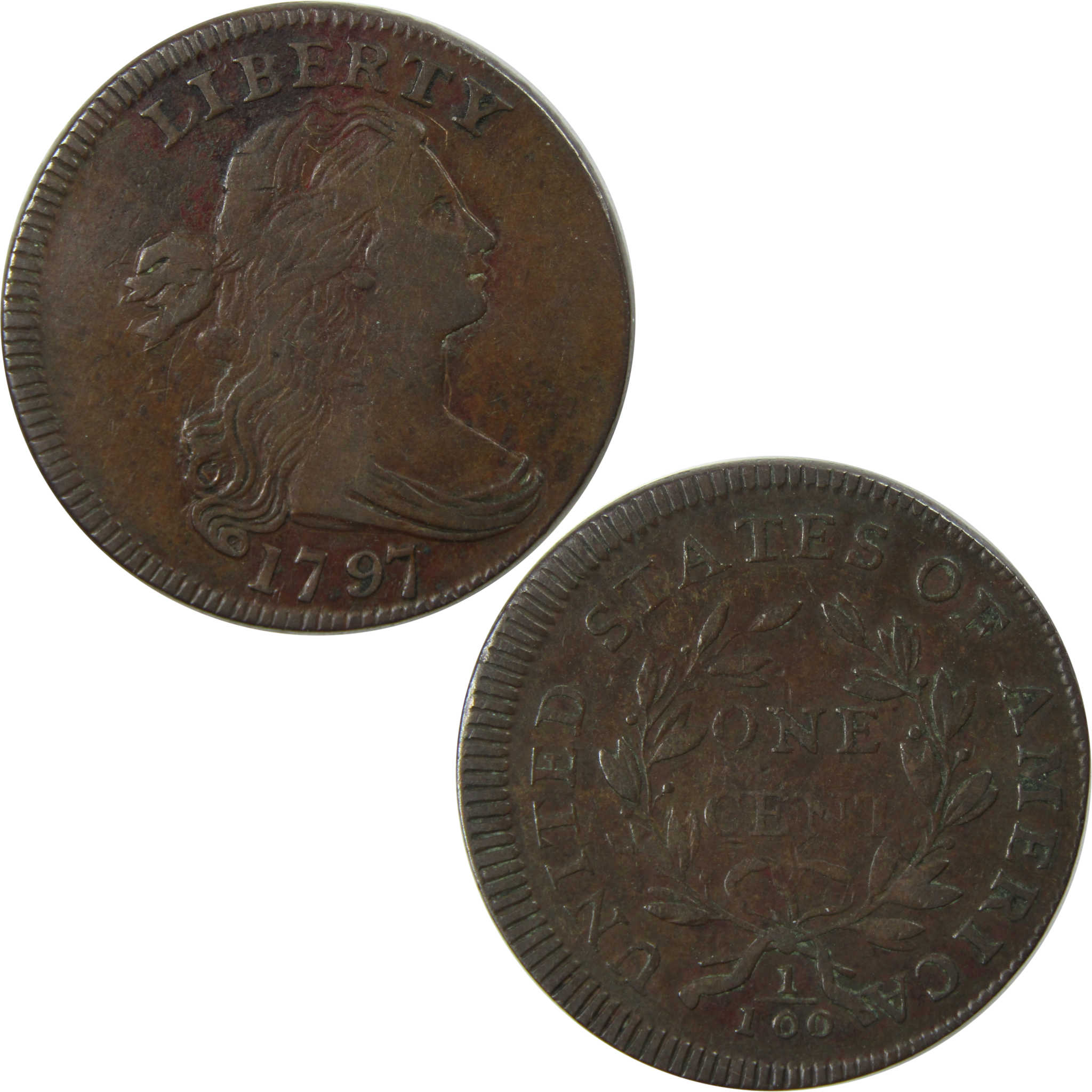 1797 Reverse Stems Sheldon 137 Draped Bust Cent VF Details SKU:CPC7191