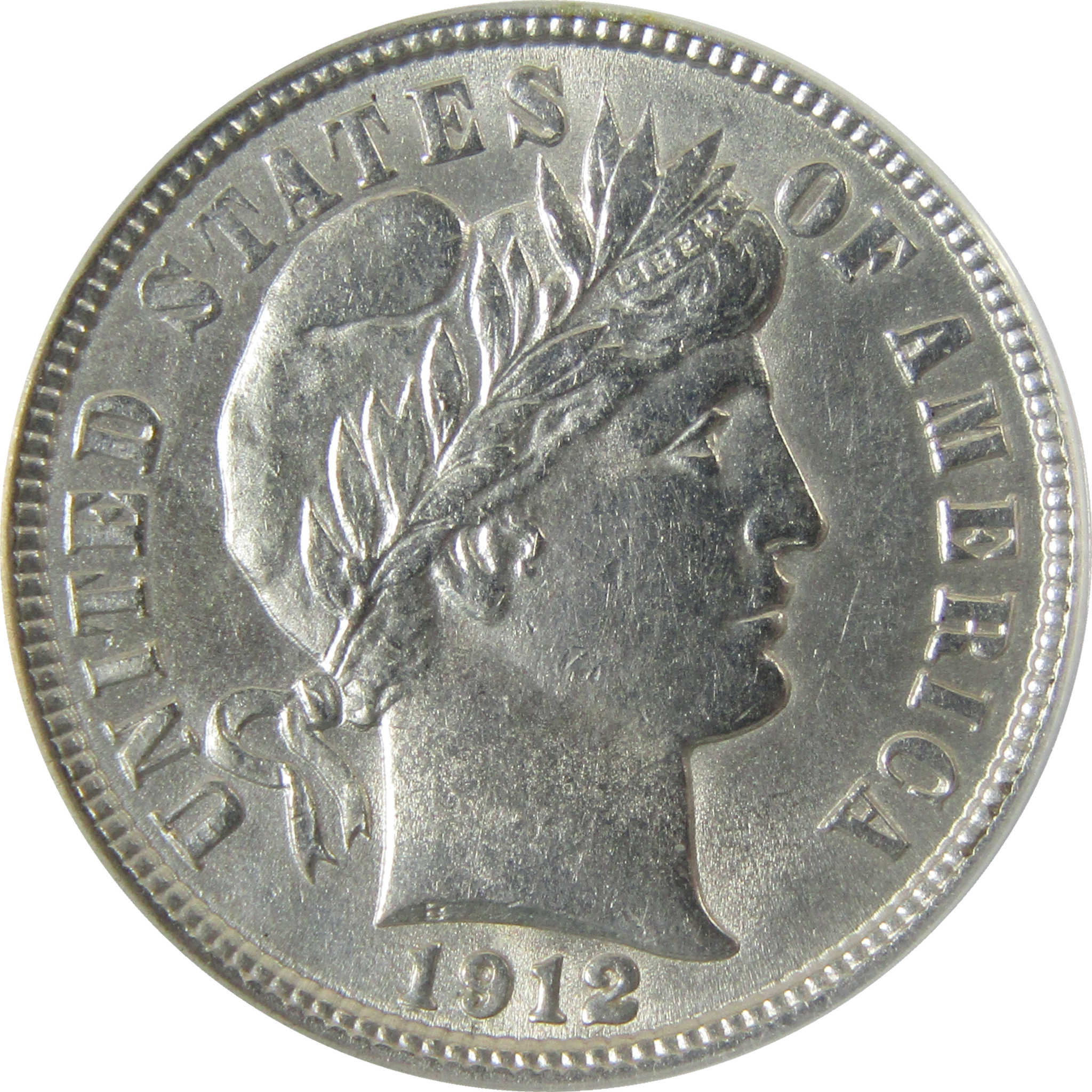 1912 Barber Silver Dime MS 62 ANACS Uncirculated 10c Coin SKU:I28479