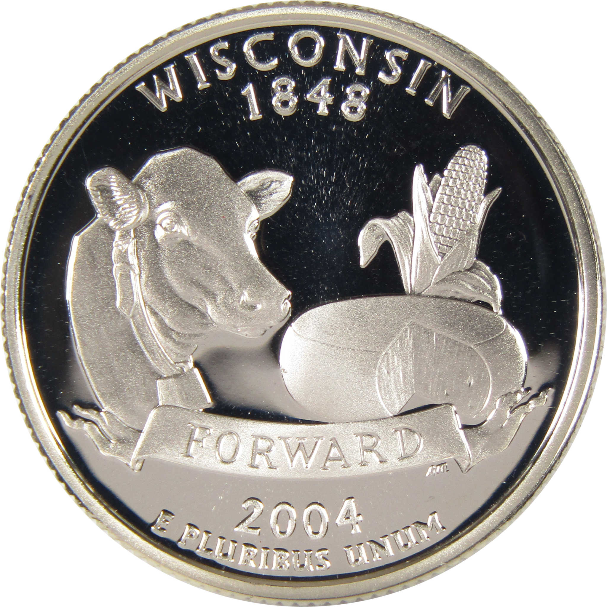 2004 S Wisconsin State Quarter Silver 25c Proof Coin