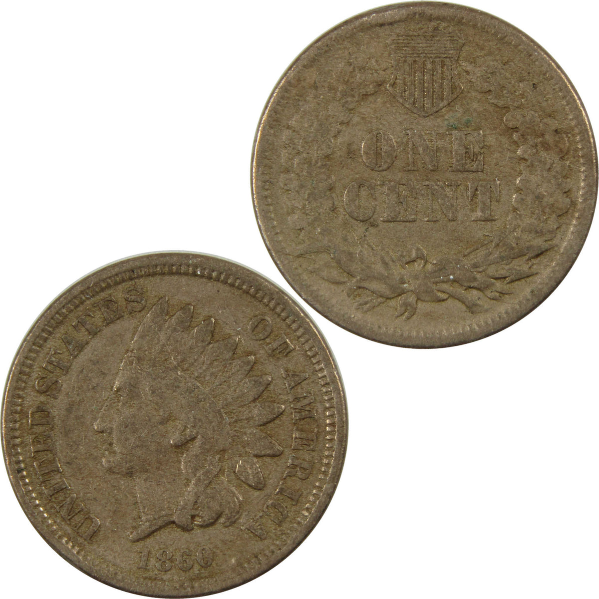 1860 Indian Head Cent VF Very Fine Penny 1c Coin SKU:I28628