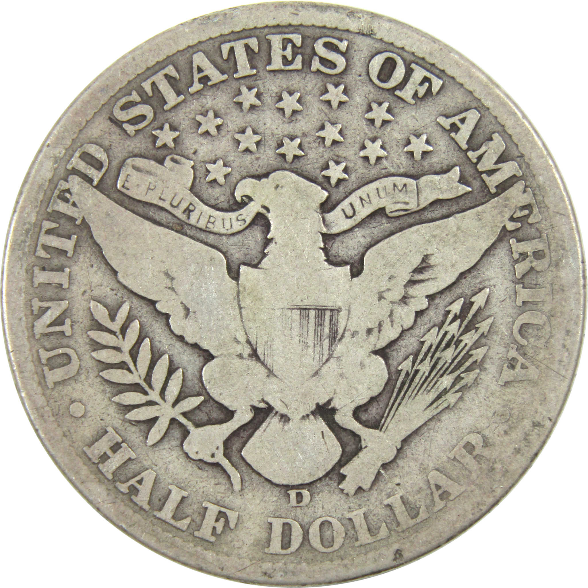 1906 D Barber Half Dollar G Good Silver 50c Coin SKU:I12810