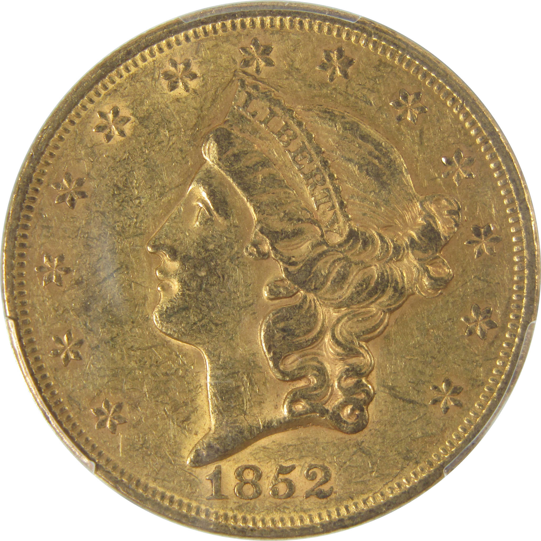 1852 Liberty Head Double Eagle AU 55 PCGS Gold $20 Coin