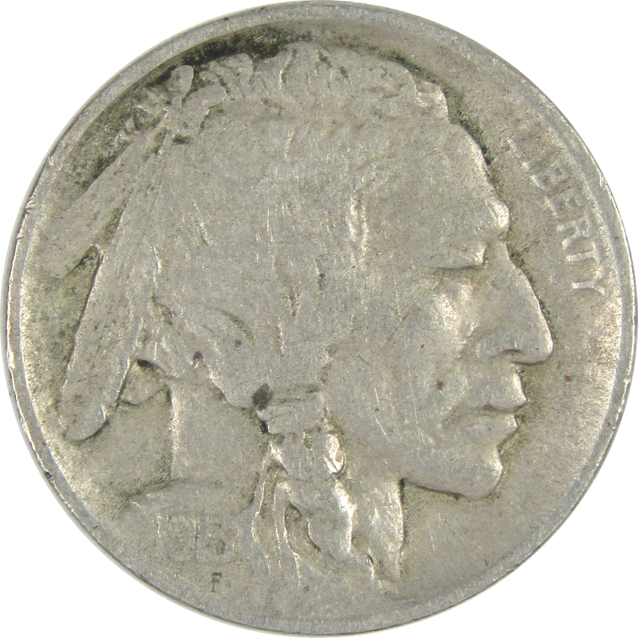 1913 Type 1 Indian Head Buffalo Nickel F Fine 5c Coin SKU:CPC8630