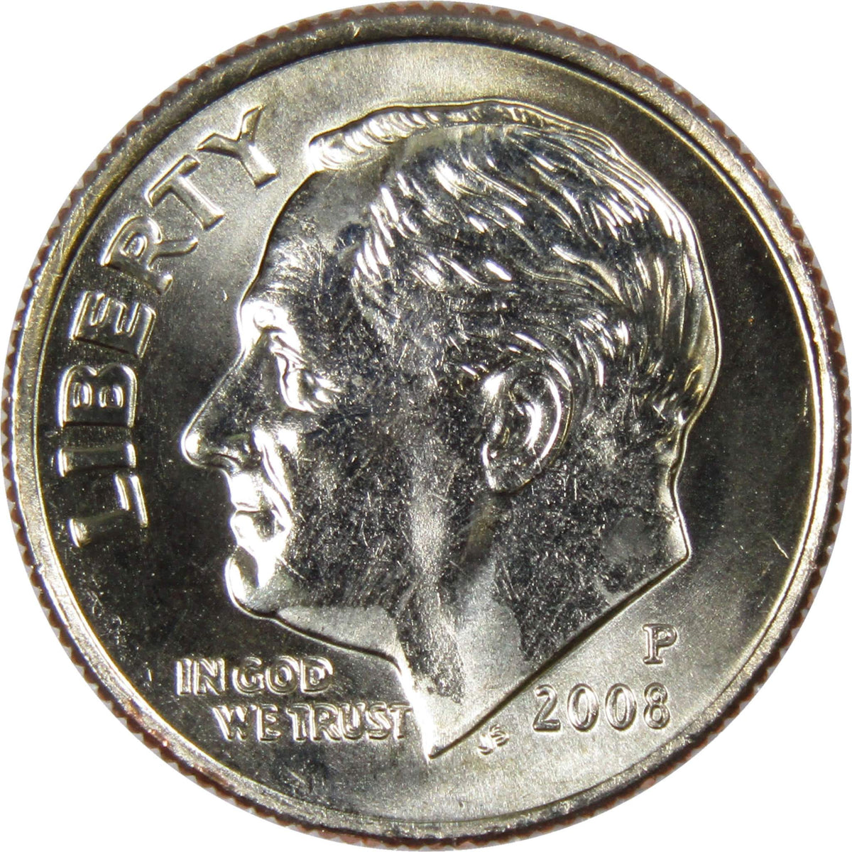 2008 P Roosevelt Dime Clad Uncirculated Mint State 10c Coin
