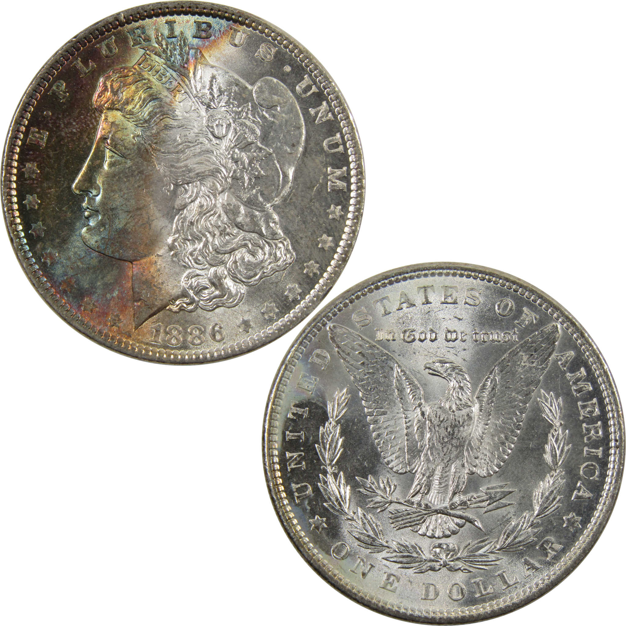 1886 Morgan Dollar BU Choice Uncirculated Silver $1 Toned SKU:I9633