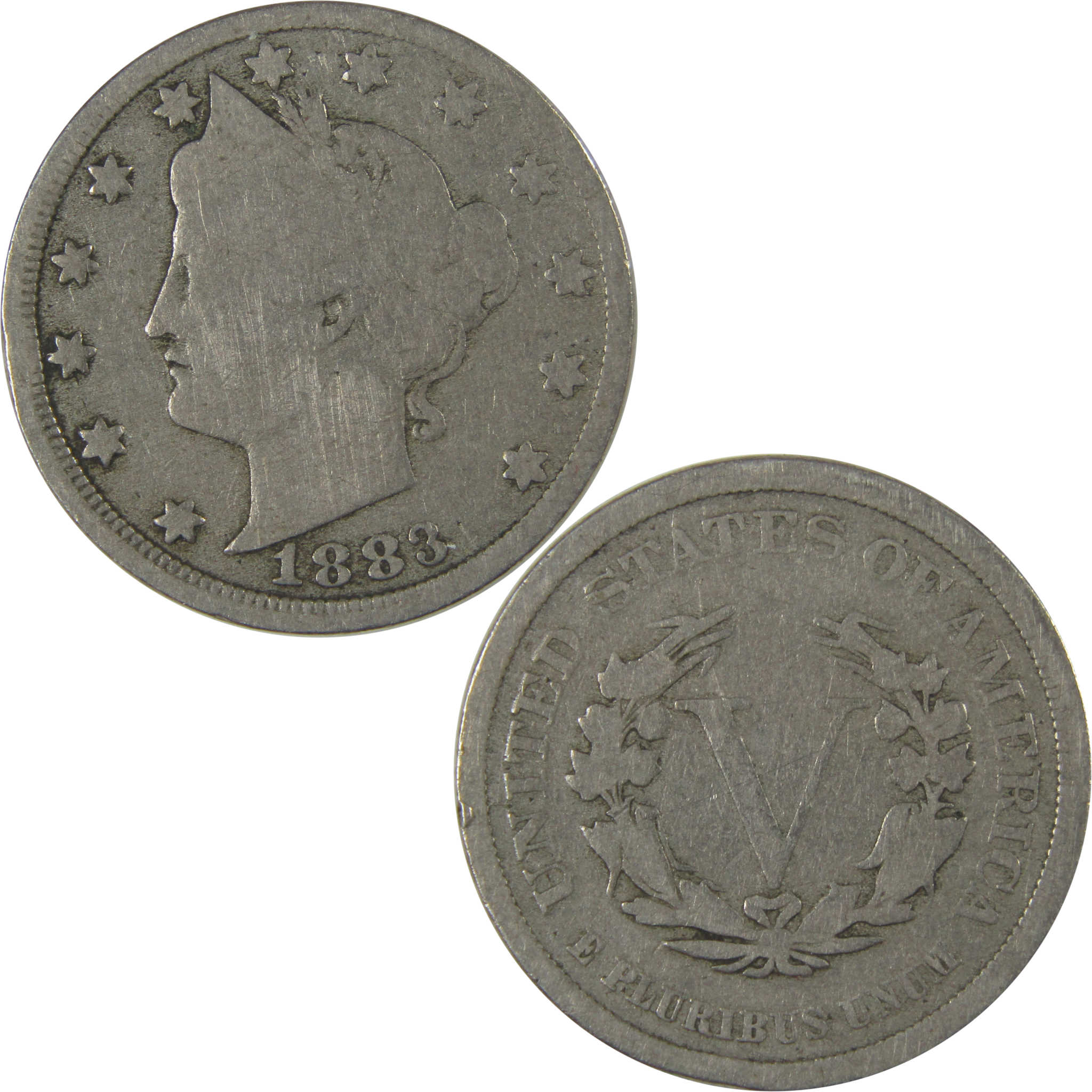 1883 No Cents Liberty Head V Nickel G Good Details 5c Coin SKU:I22745