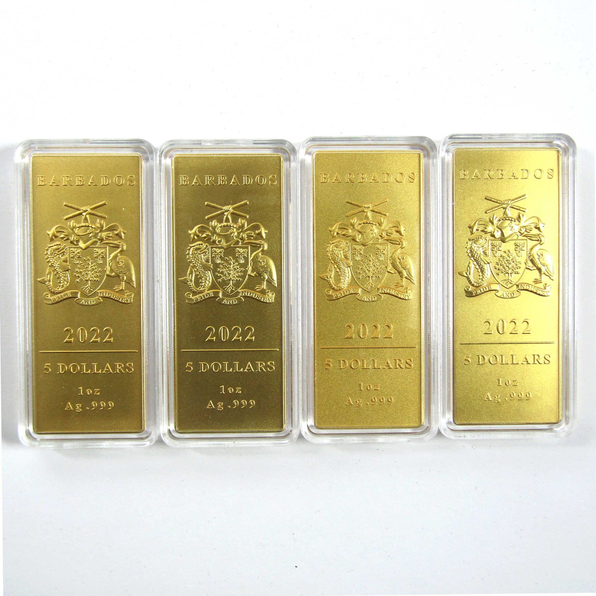 The Lady Liberty 4 Piece Gold Plated Silver Bar Set 2022 SKU:CPC6766